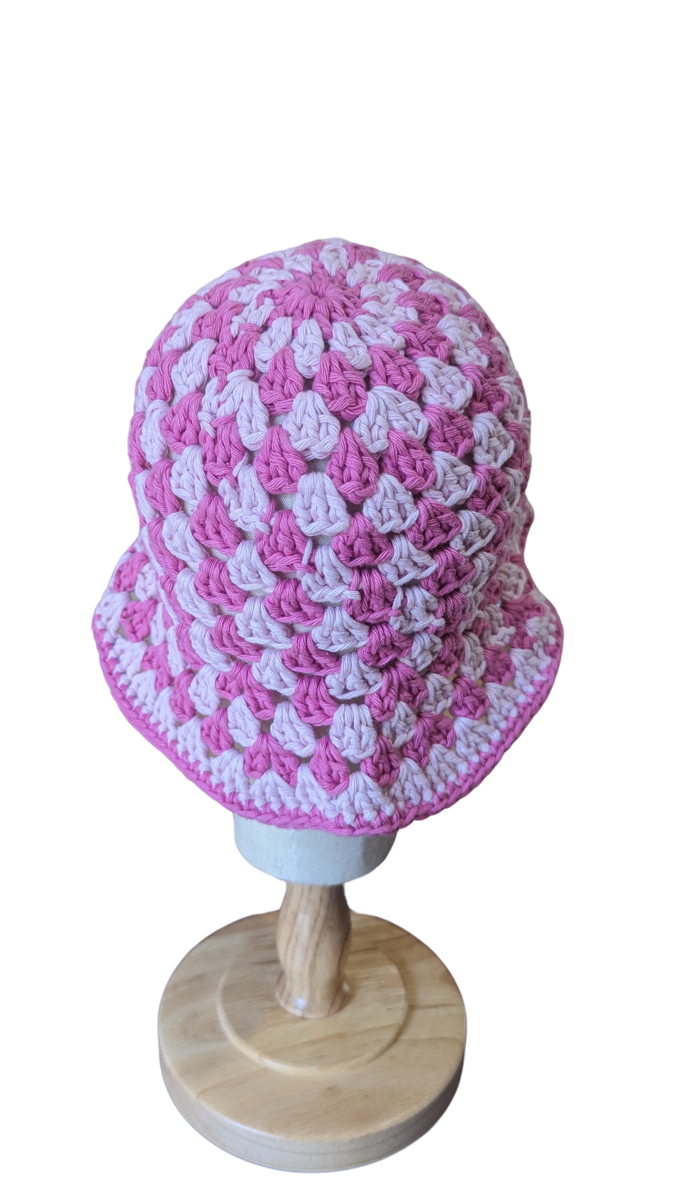 Crochet Bucket Hat - Light and Dark Pink