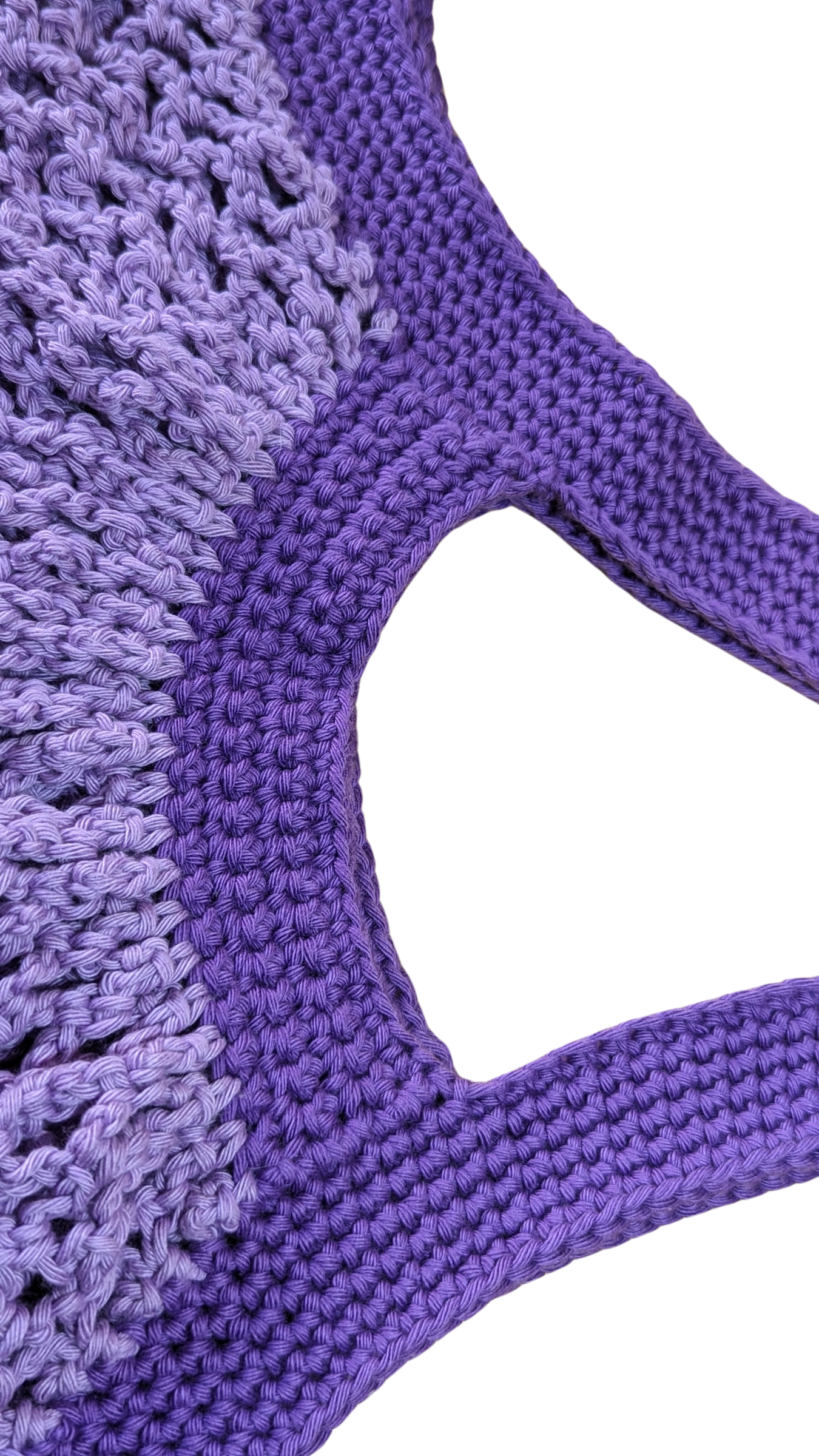 Crochet Mesh Market Bag - Dark and Light Purple
