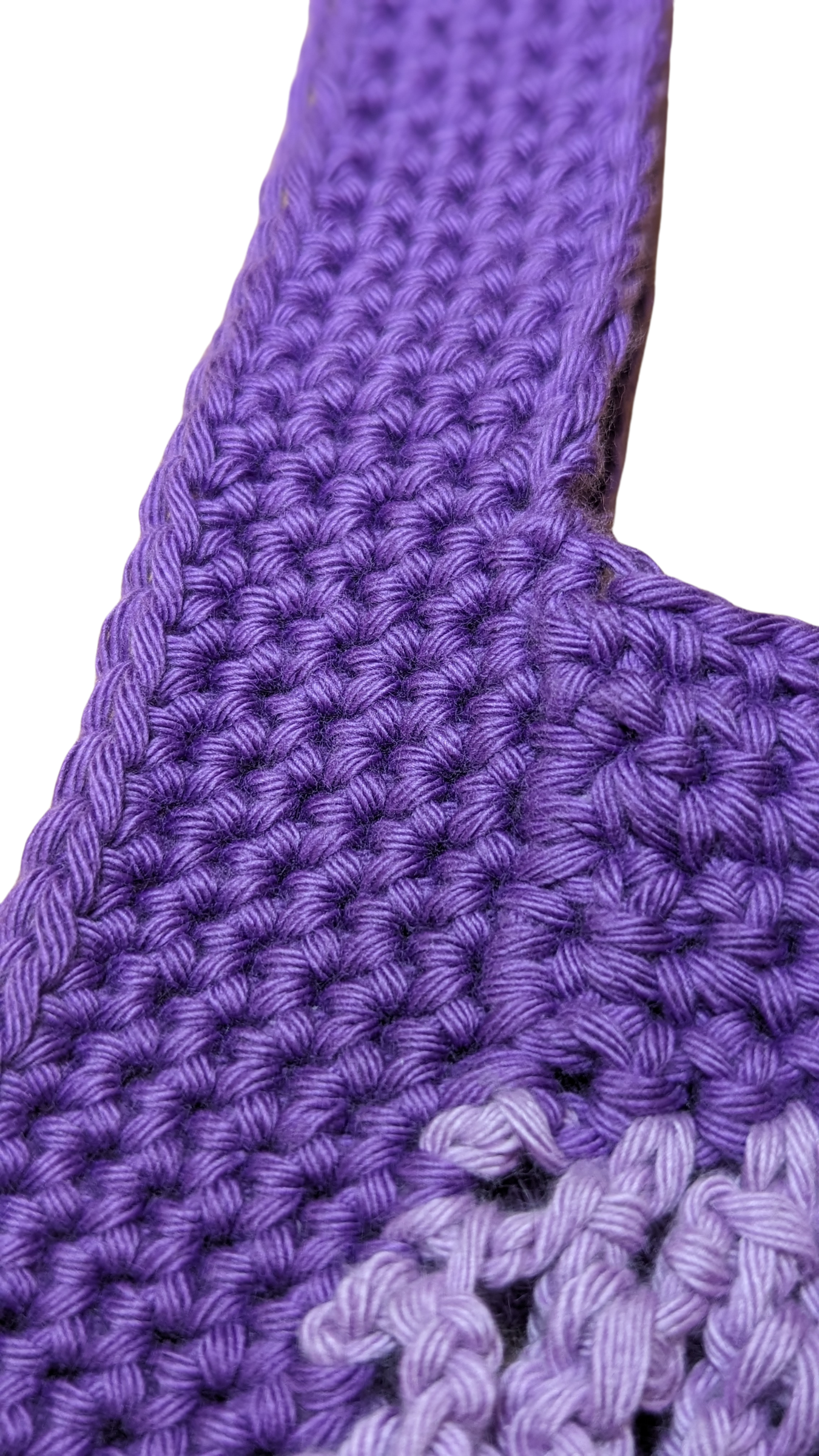 Crochet Mesh Market Bag - Dark and Light Purple