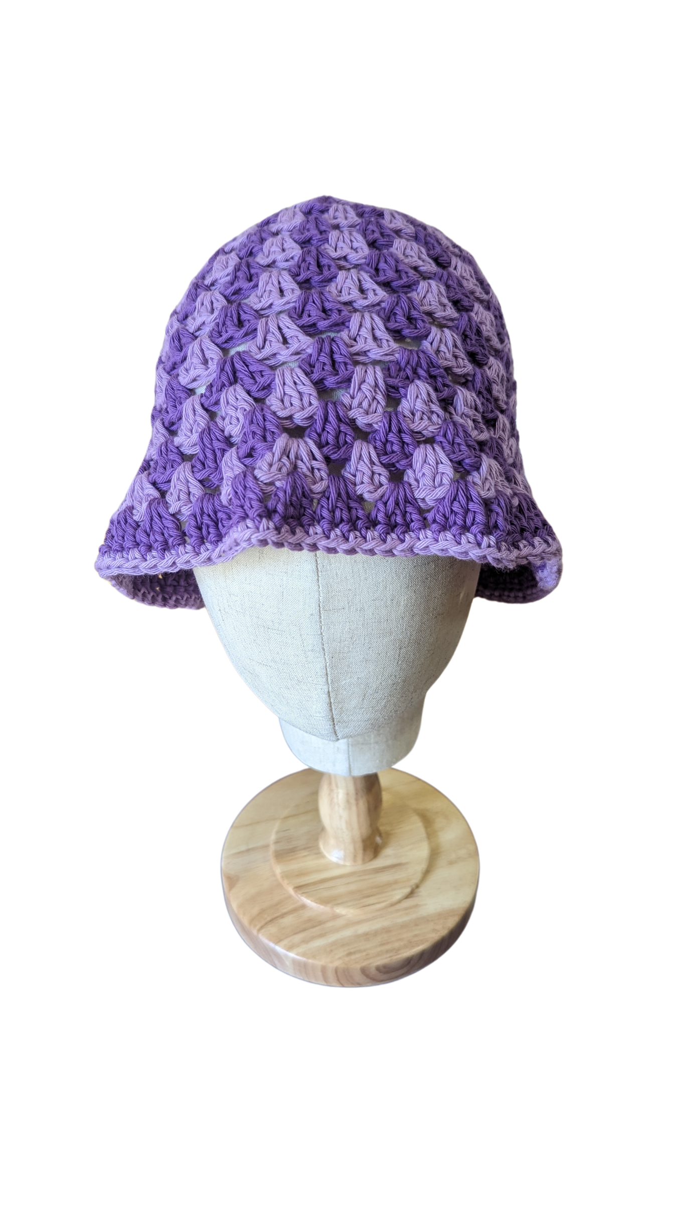 Crochet Bucket Hat - Light and Dark Purple