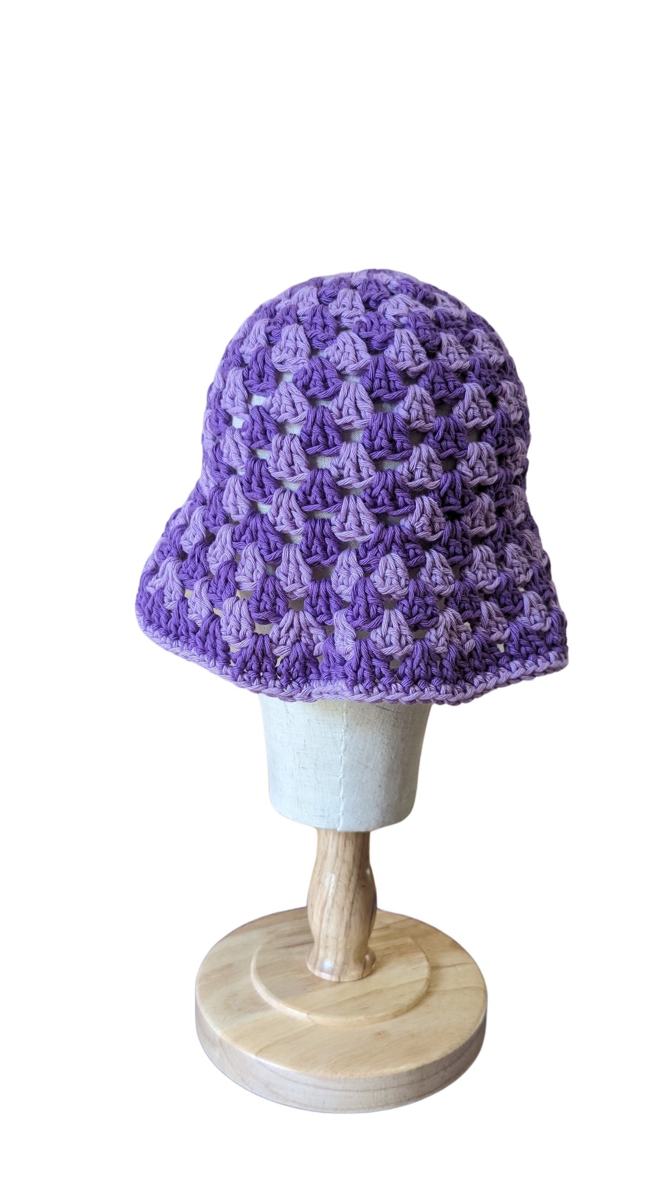 Crochet Bucket Hat - Light and Dark Purple