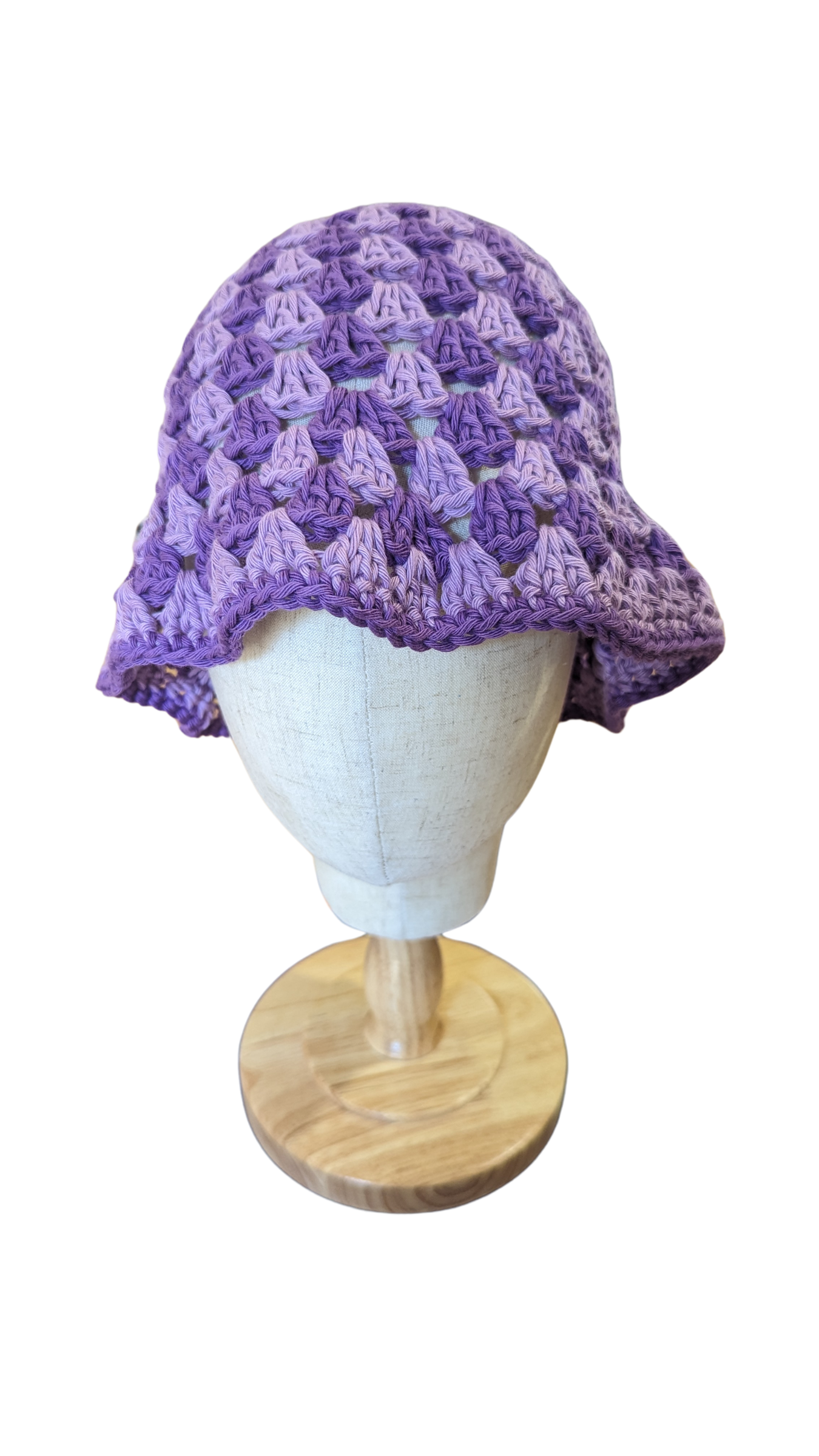 Crochet Bucket Hat - Light and Dark Purple