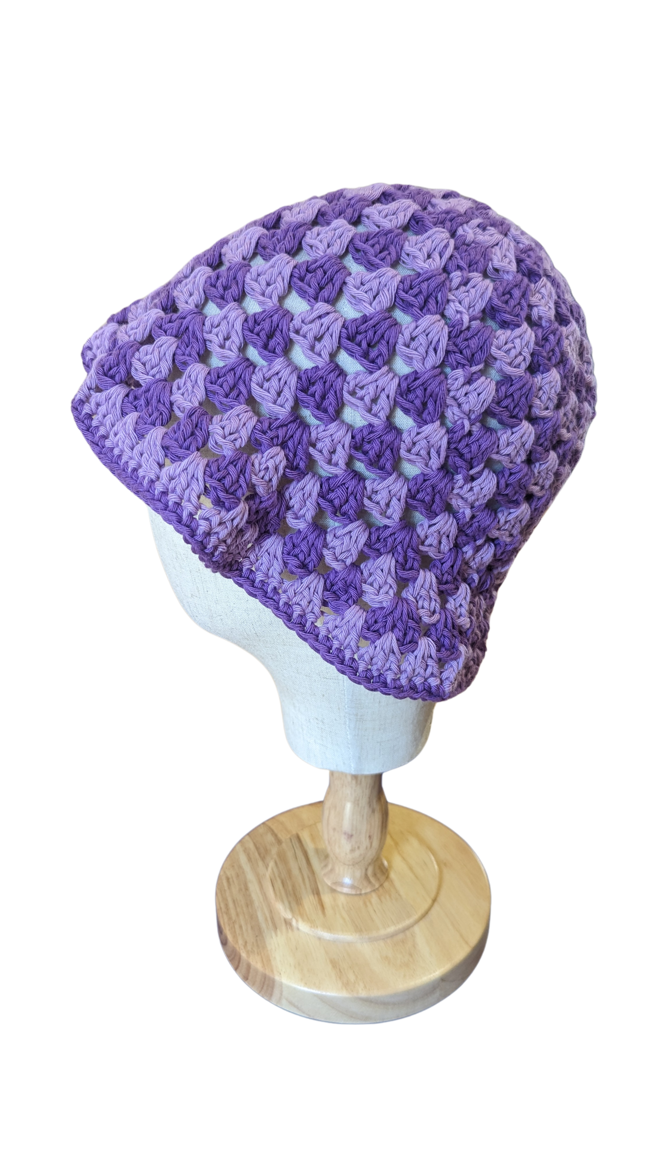 Crochet Bucket Hat - Light and Dark Purple