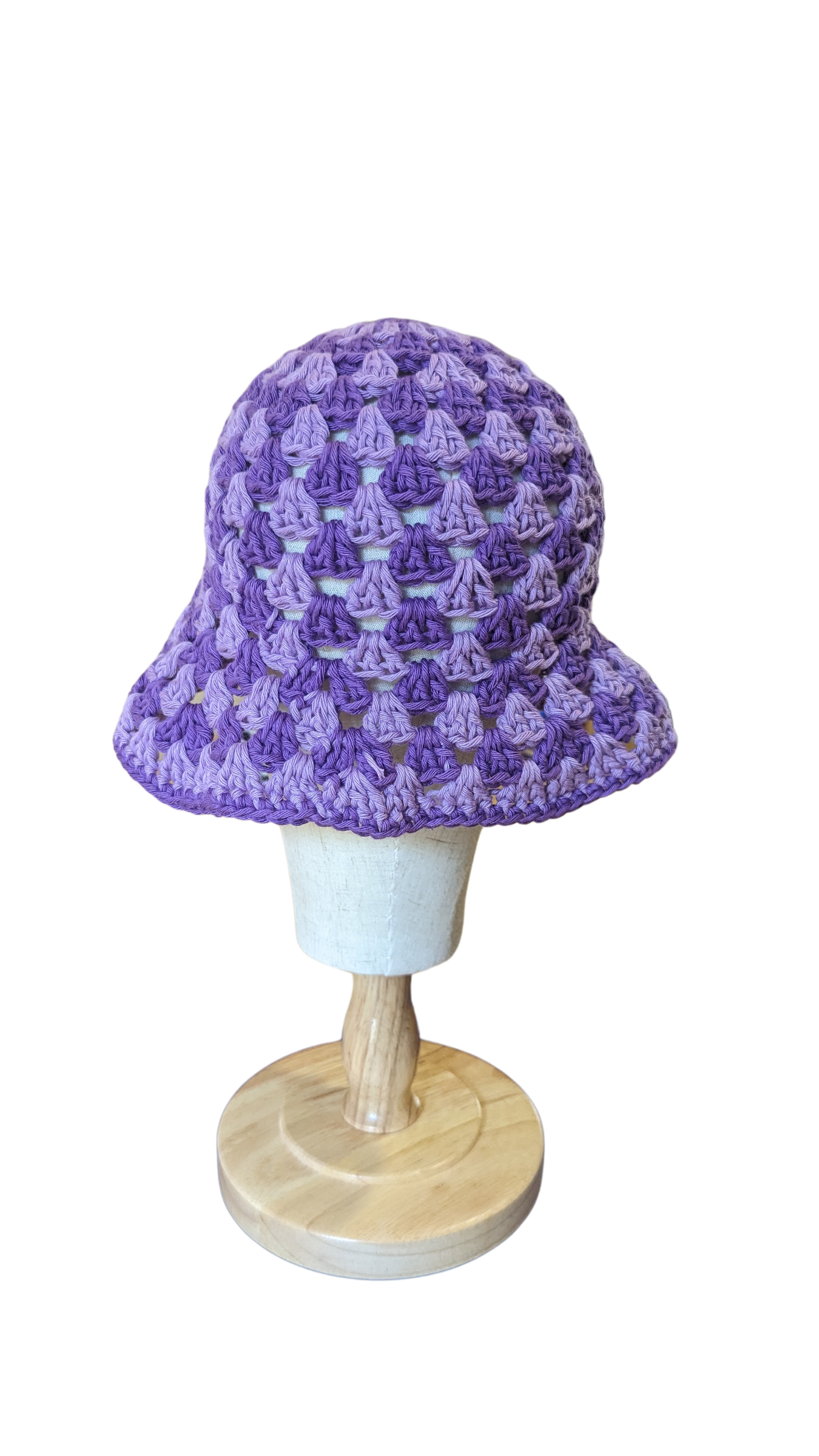 Crochet Bucket Hat - Light and Dark Purple