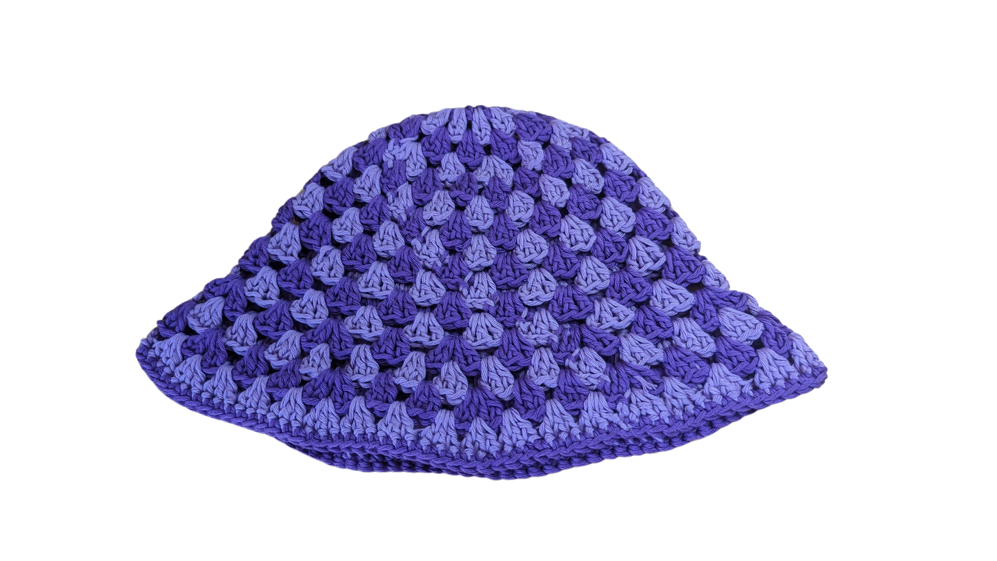 Crochet Bucket Hat - Light and Dark Purple