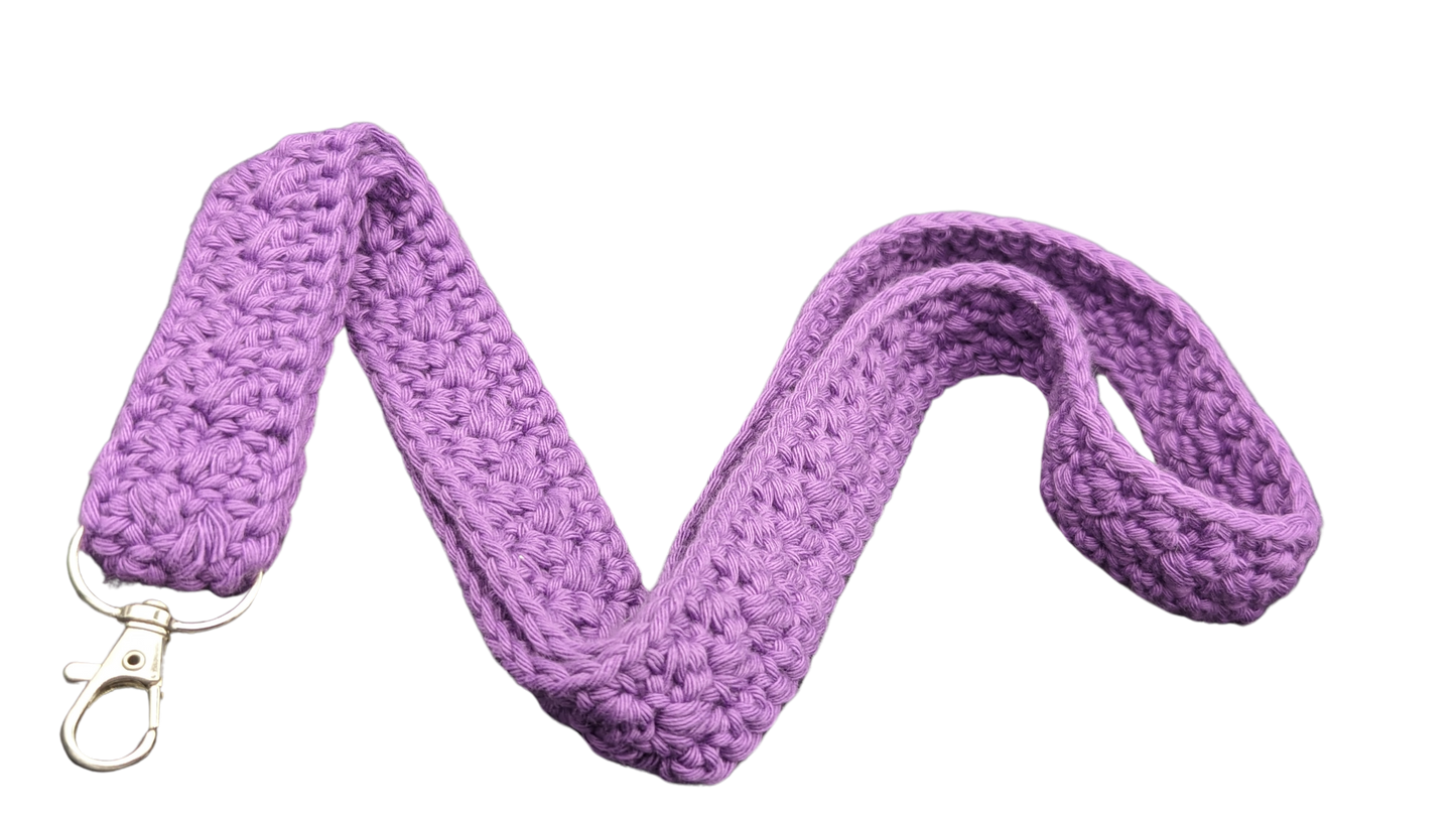 Crochet Neck Lanyard - Dark Purple