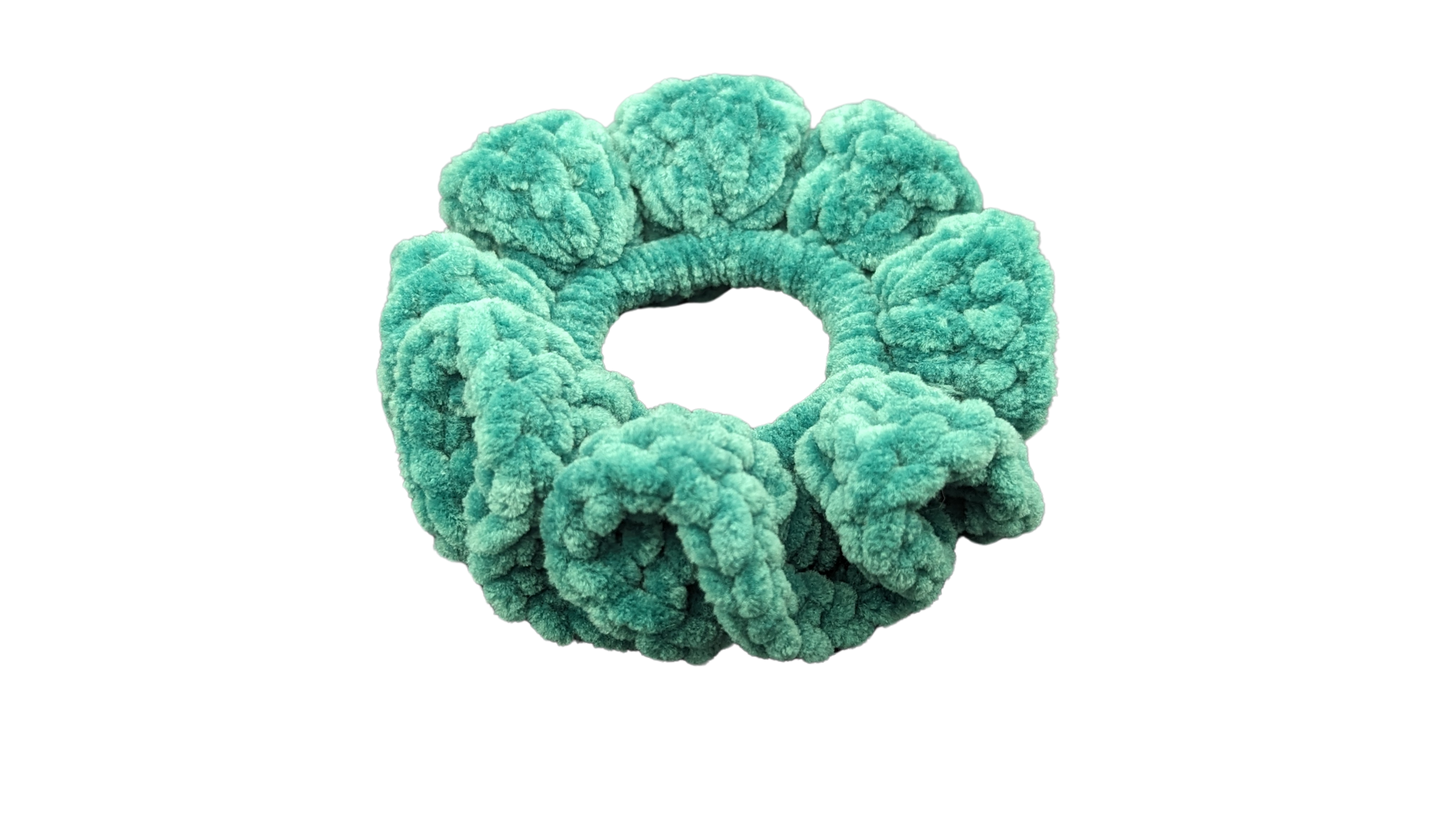 Jumbo Crochet Chenille Scrunchie - Eucalyptus