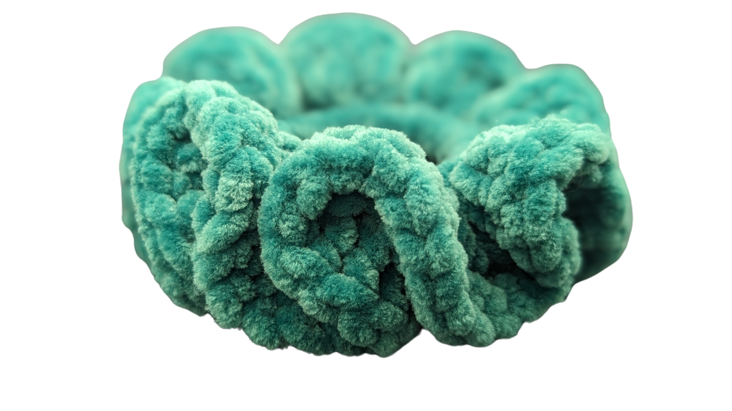 Jumbo Crochet Chenille Scrunchie - Eucalyptus