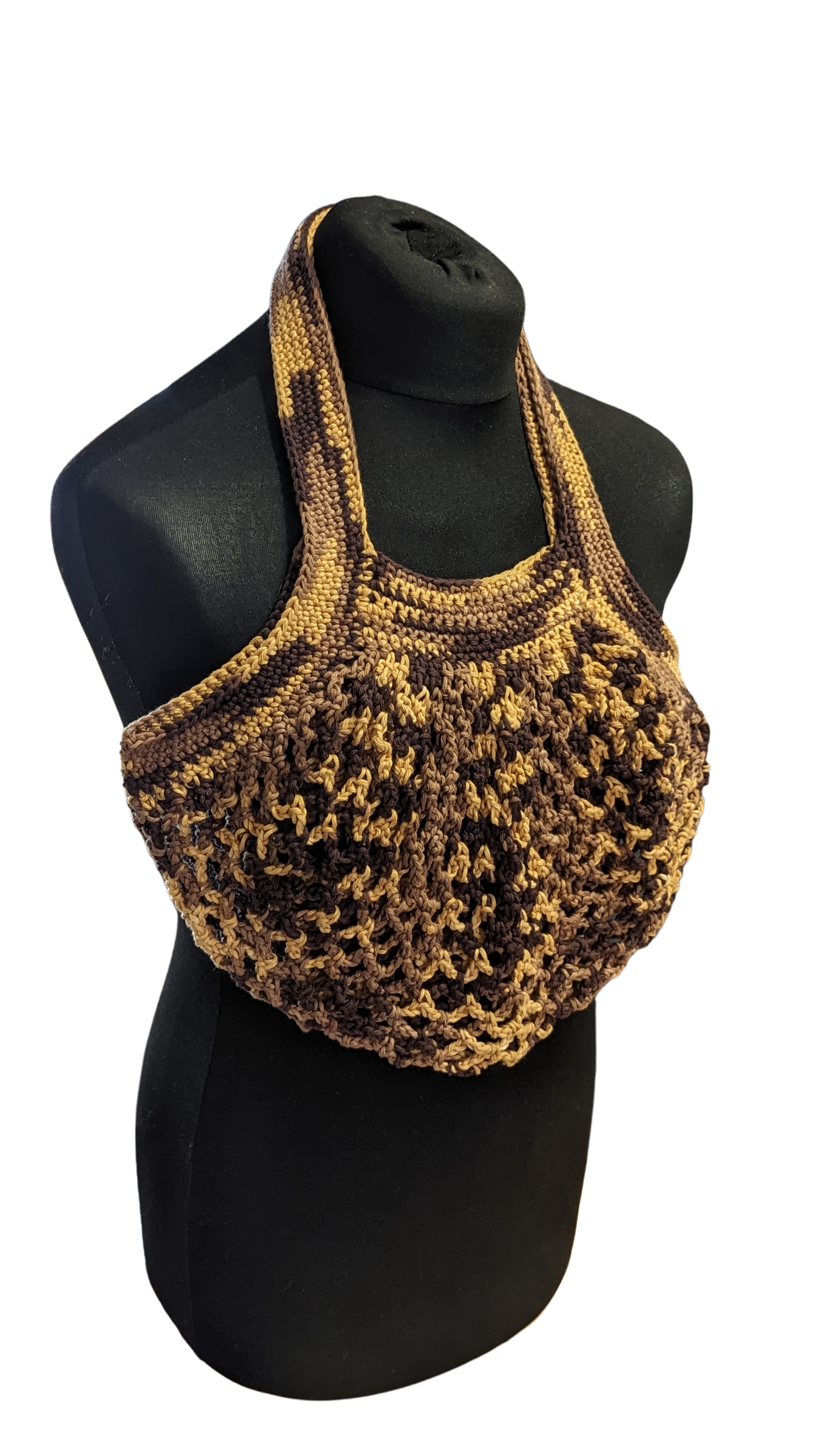 Crochet Mesh Market Bag - Latte Macchiato