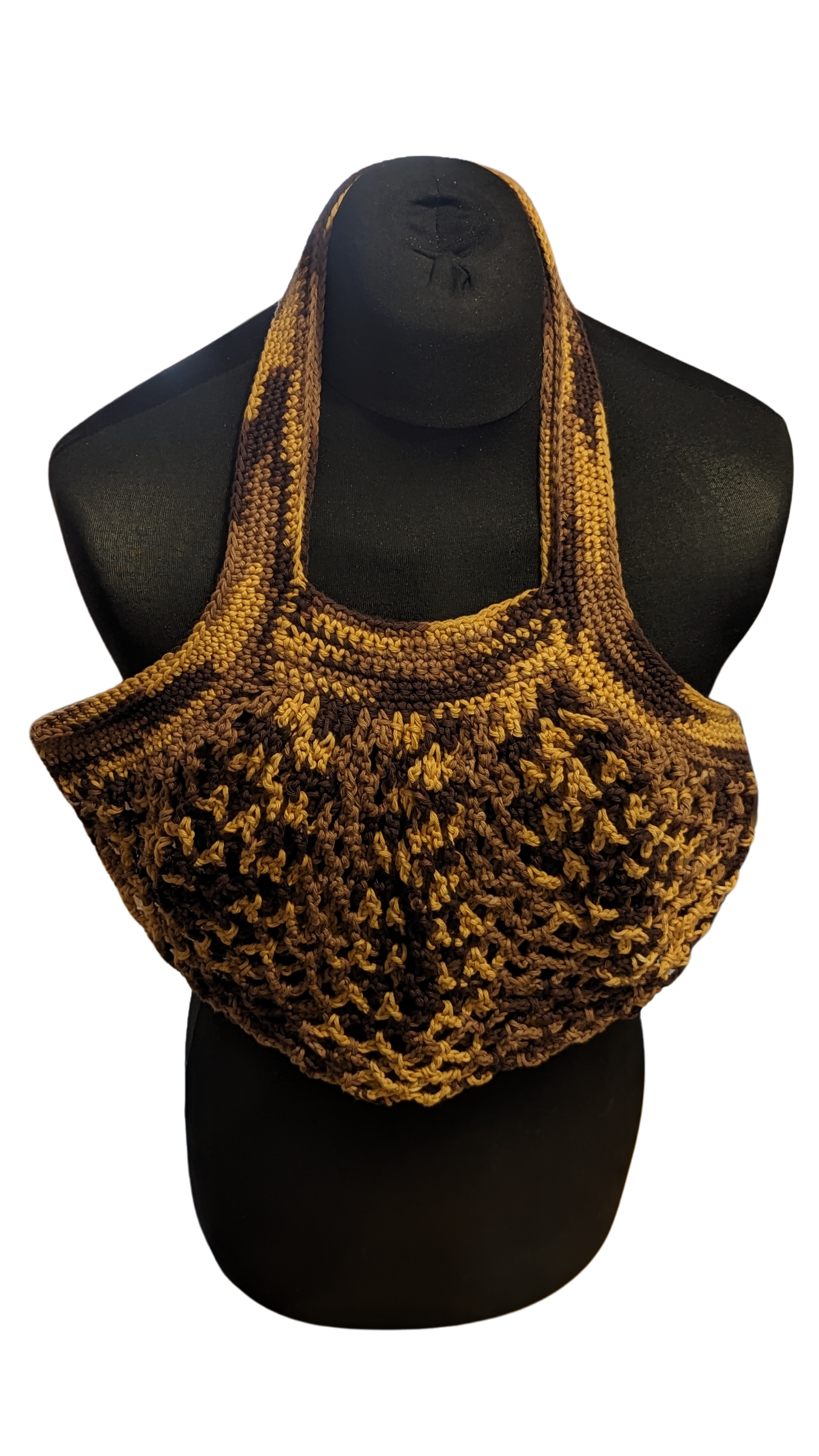 Crochet Mesh Market Bag - Latte Macchiato