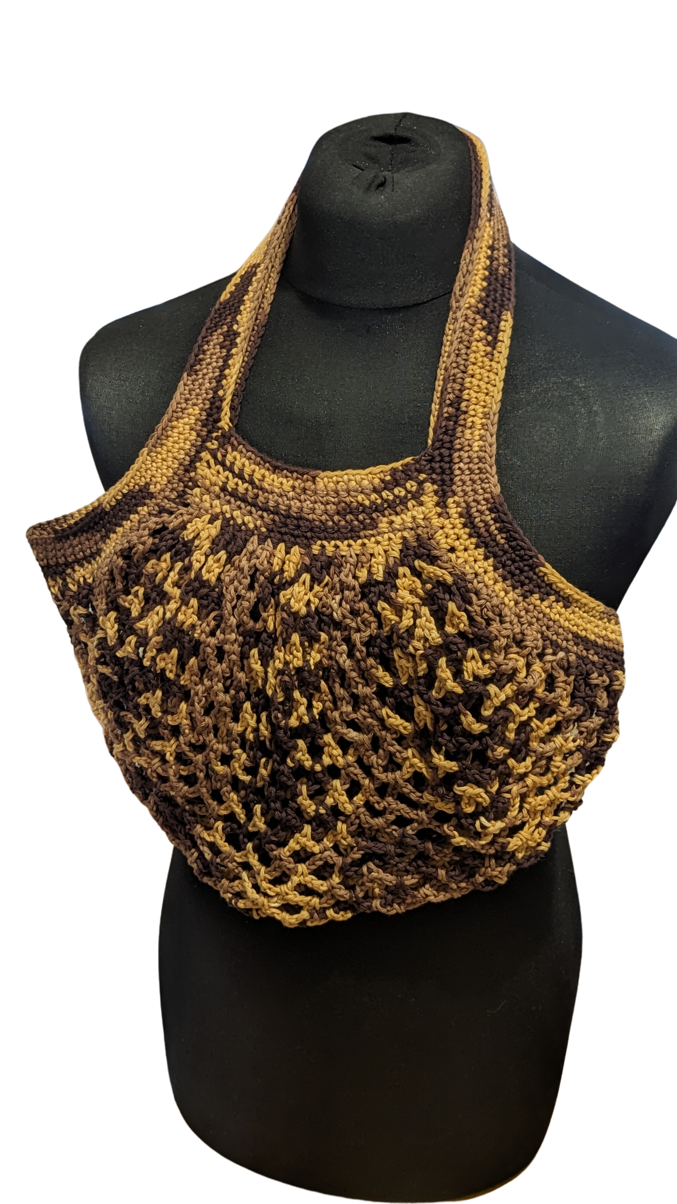 Crochet Mesh Market Bag - Latte Macchiato