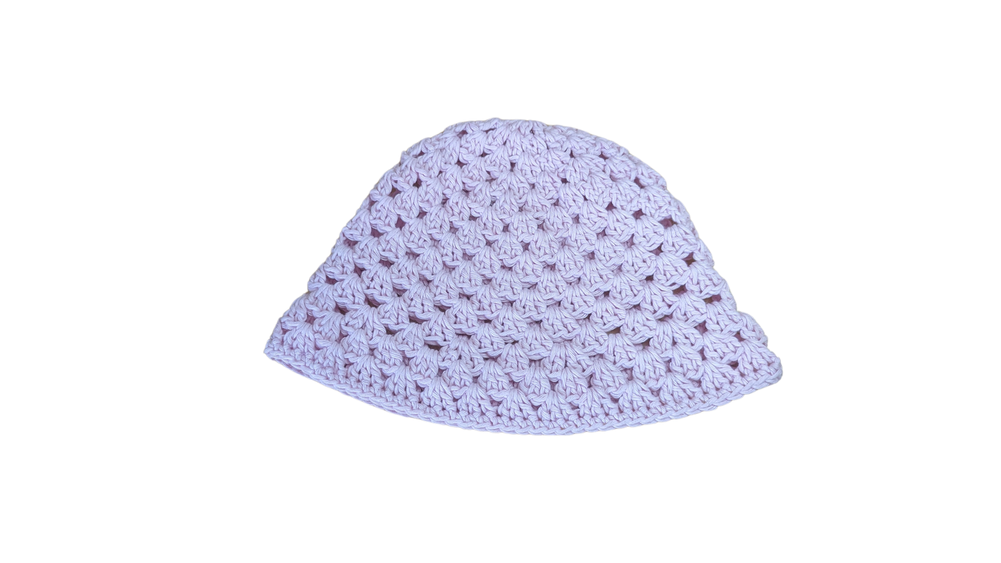 Crochet Bucket Hat - Light Pink