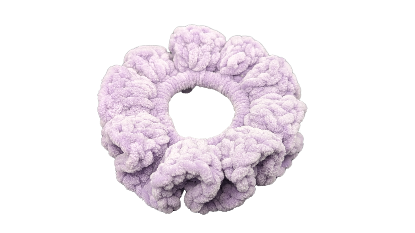 Jumbo Crochet Chenille Scrunchie - Lilac
