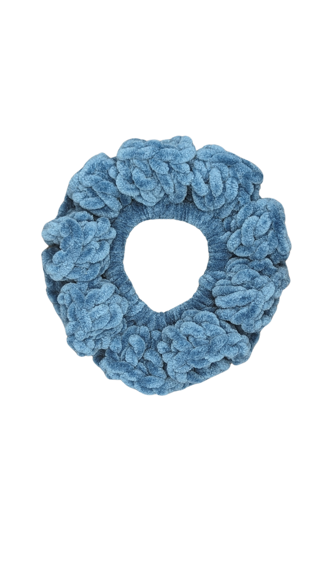 Jumbo Crochet Chenille Scrunchie - Open Sea