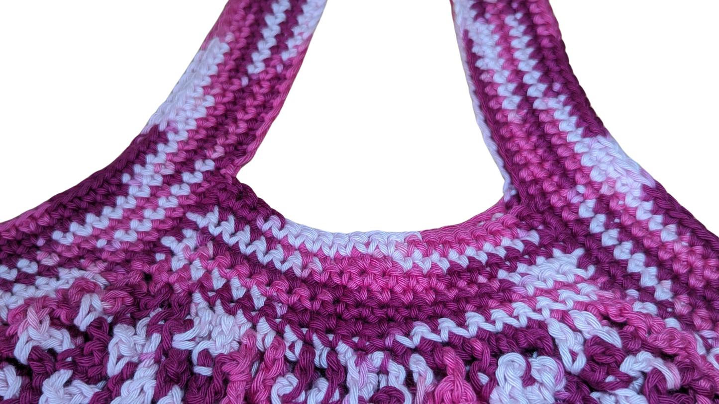 Crochet Mesh Market Bag - Raspberry Sorbet