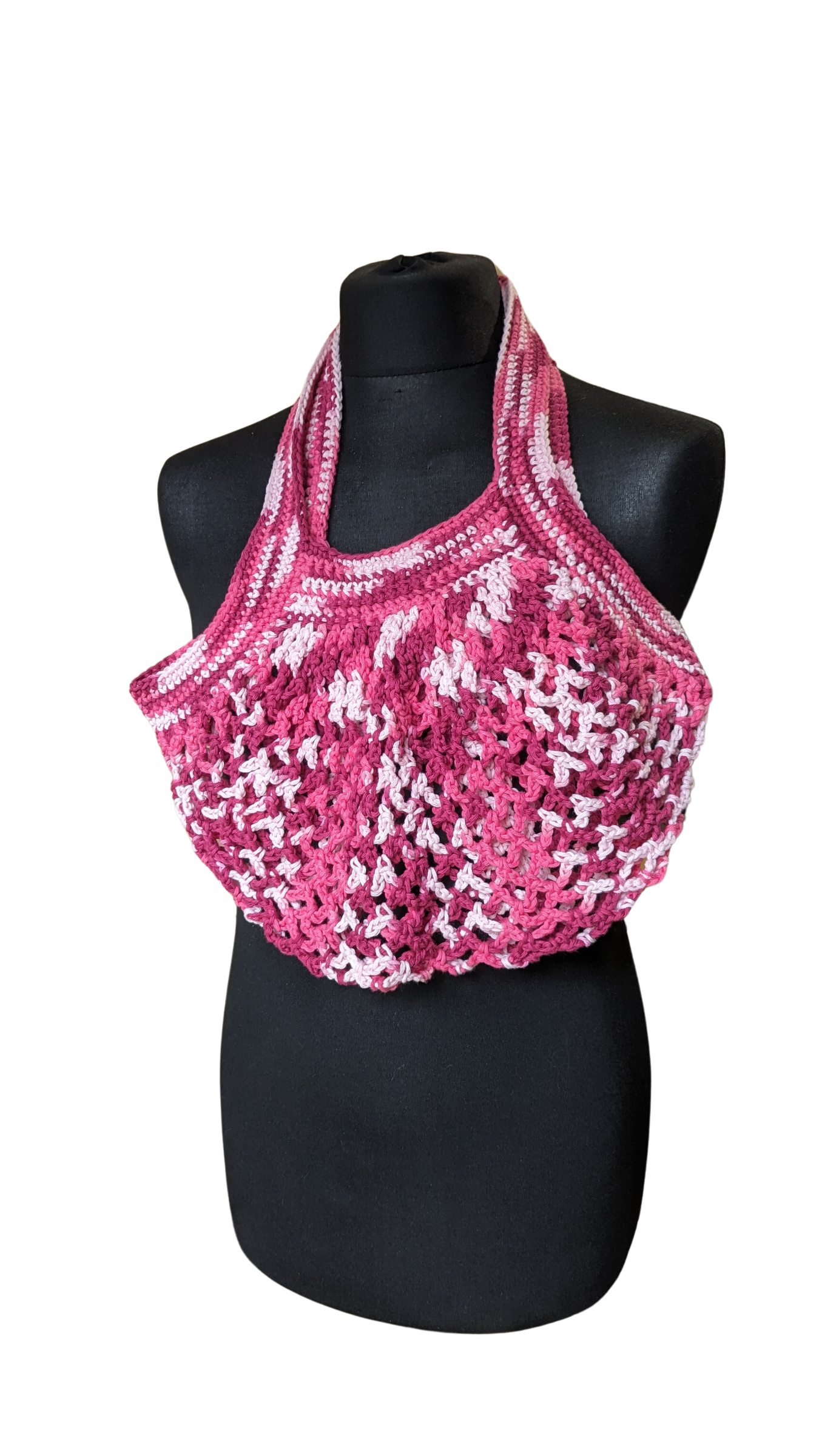 Crochet Mesh Market Bag - Raspberry Sorbet
