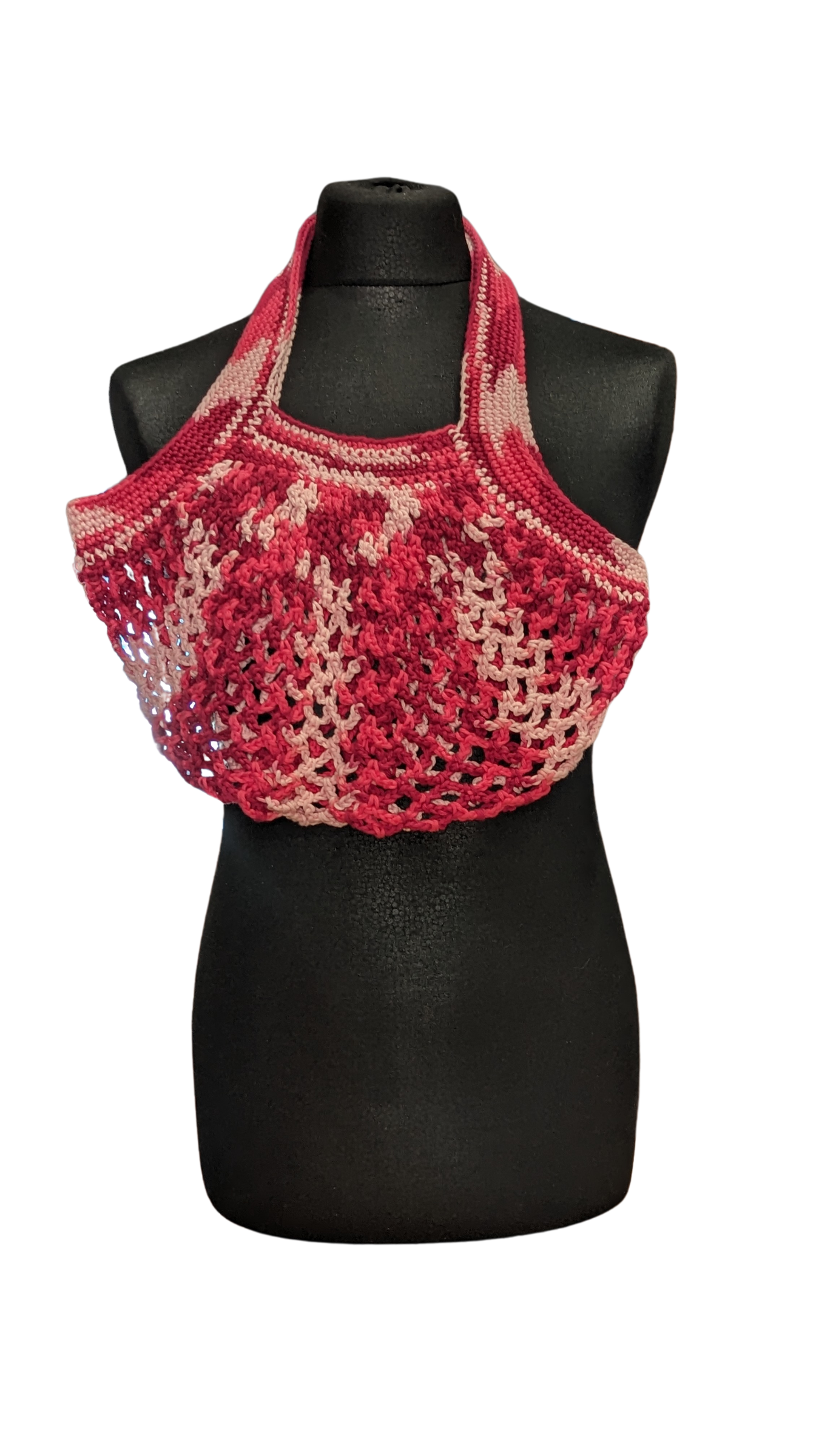 Crochet Mesh Market Bag - Raspberry Sorbet