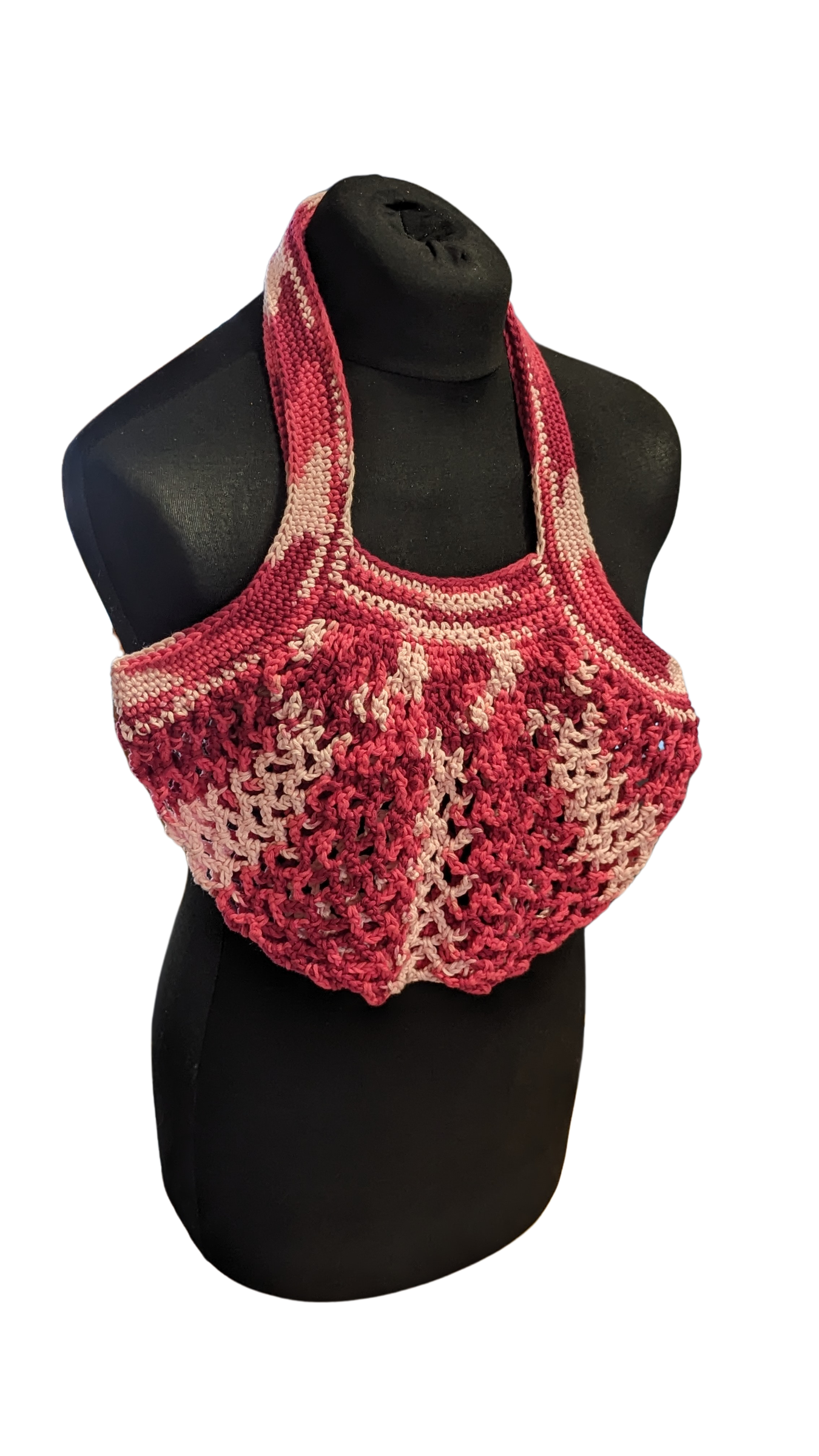 Crochet Mesh Market Bag - Raspberry Sorbet