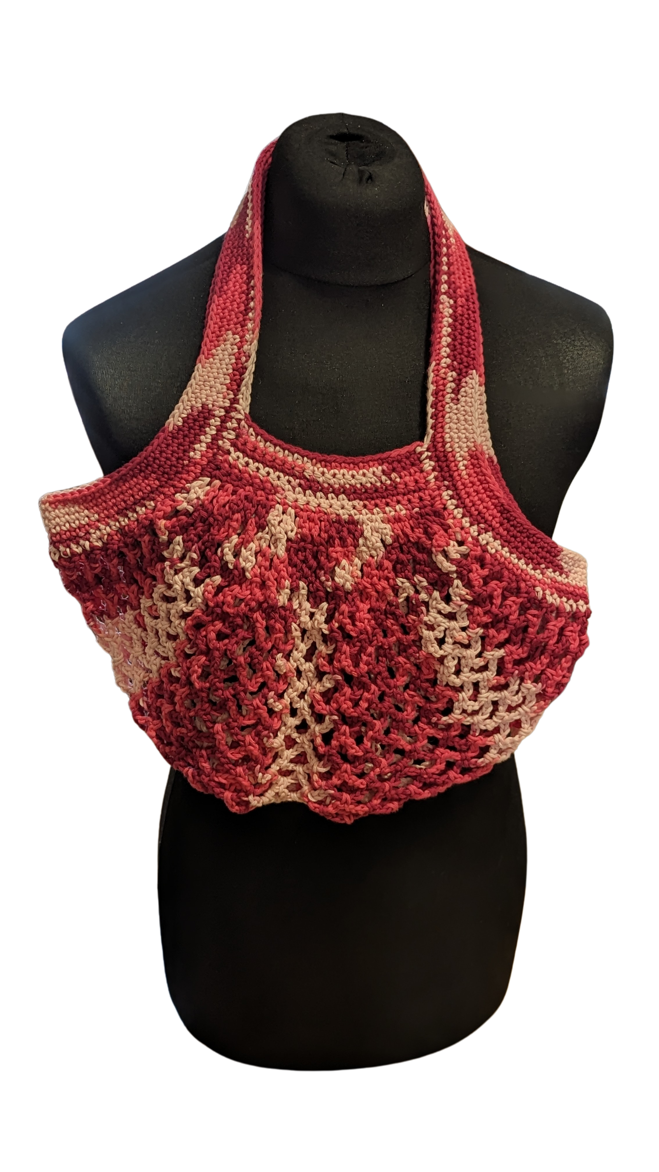 Crochet Mesh Market Bag - Raspberry Sorbet