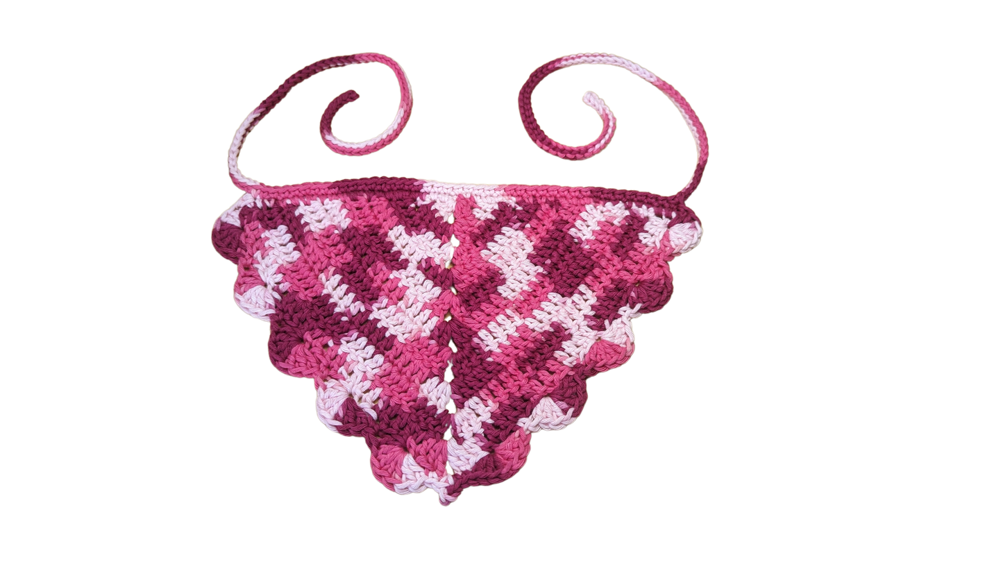 Crochet Bandana - Raspberry Sorbet
