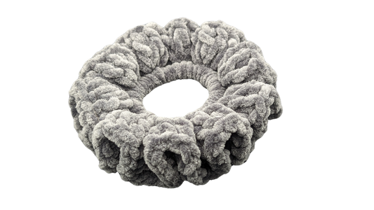 Jumbo Crochet Chenille Scrunchie - Anthracite