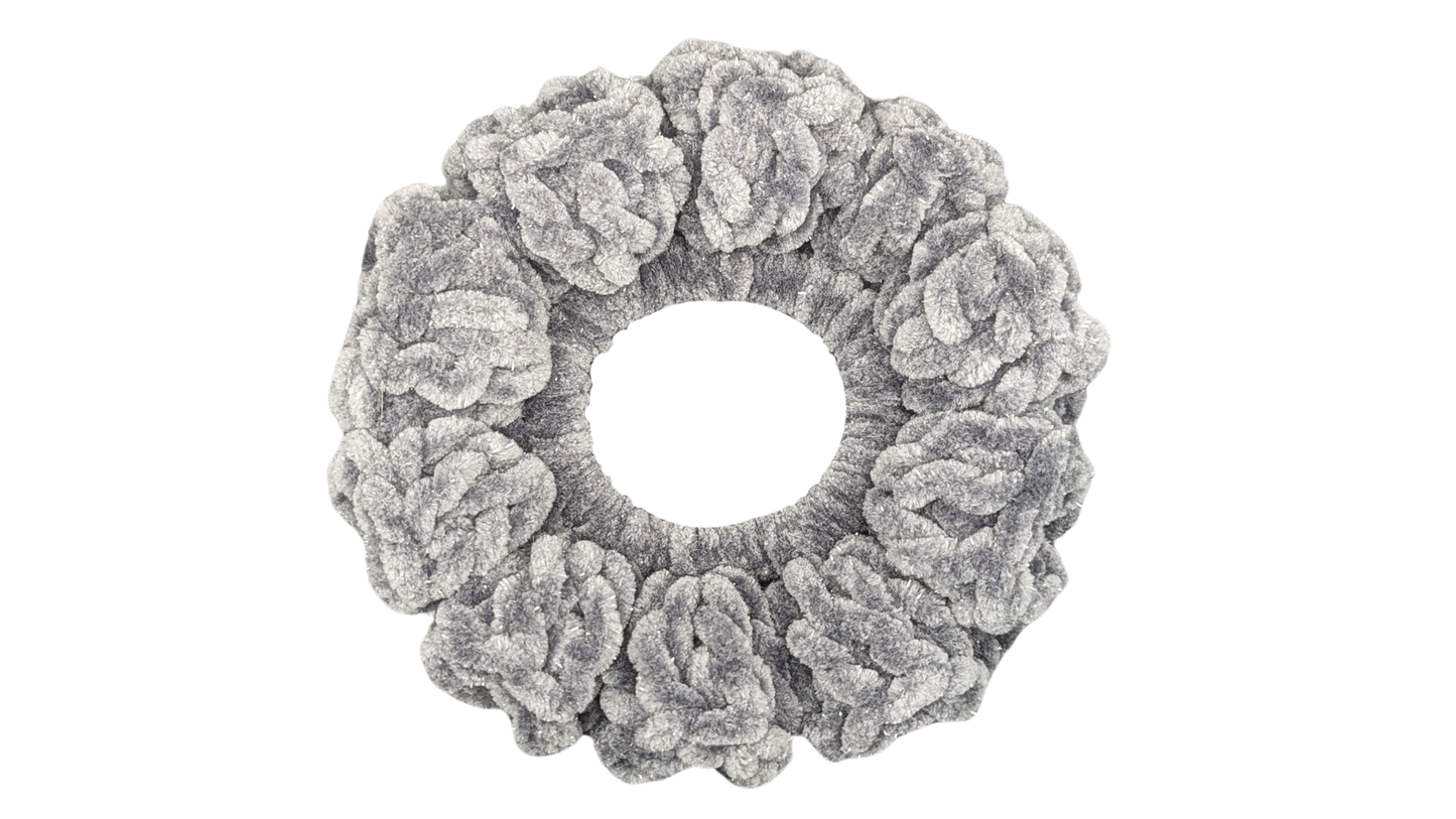 Jumbo Crochet Chenille Scrunchie - Anthracite