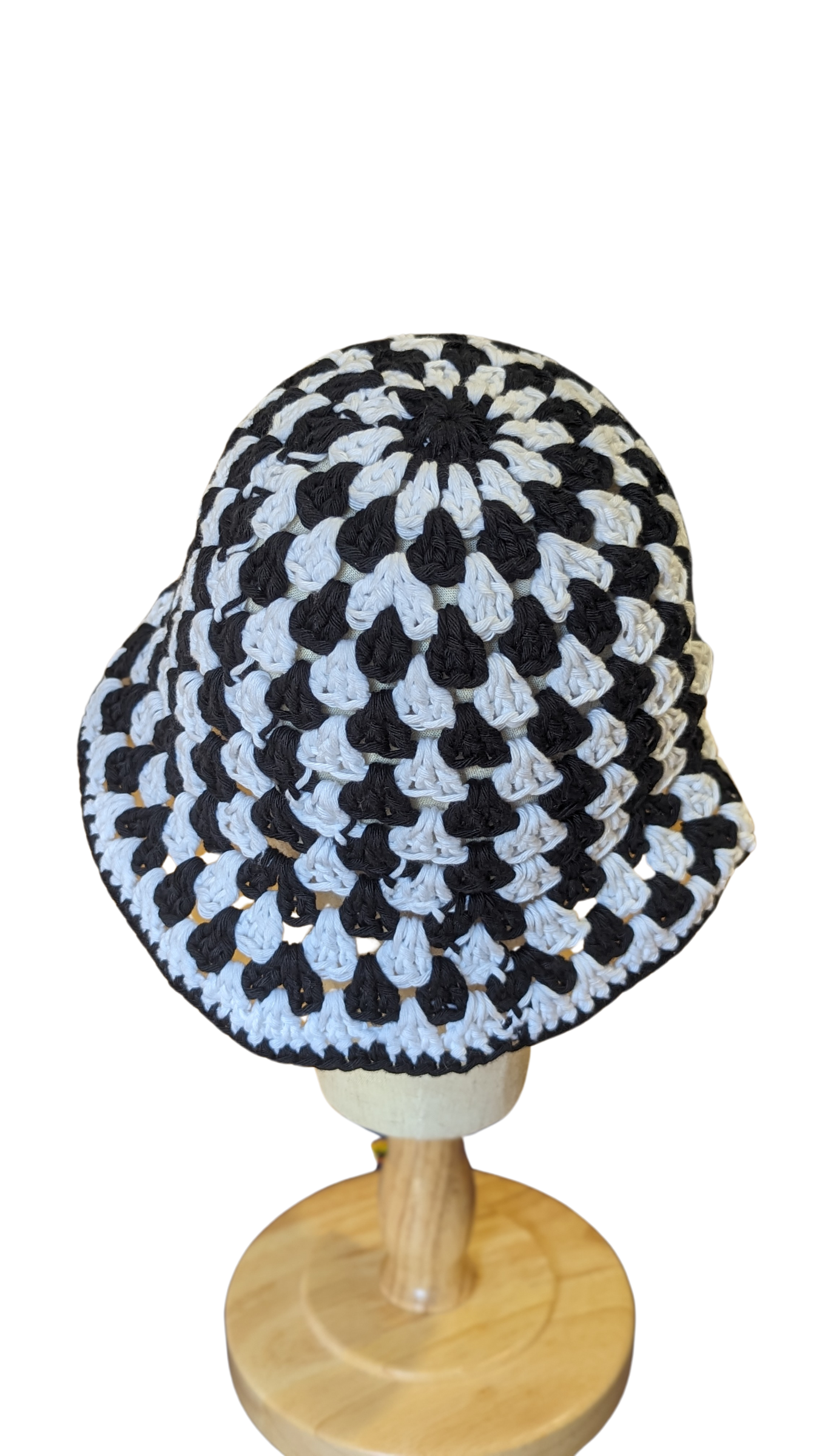 Crochet Bucket Hat - Black and White