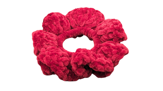 Jumbo Crochet Chenille Scrunchie - Bordeaux