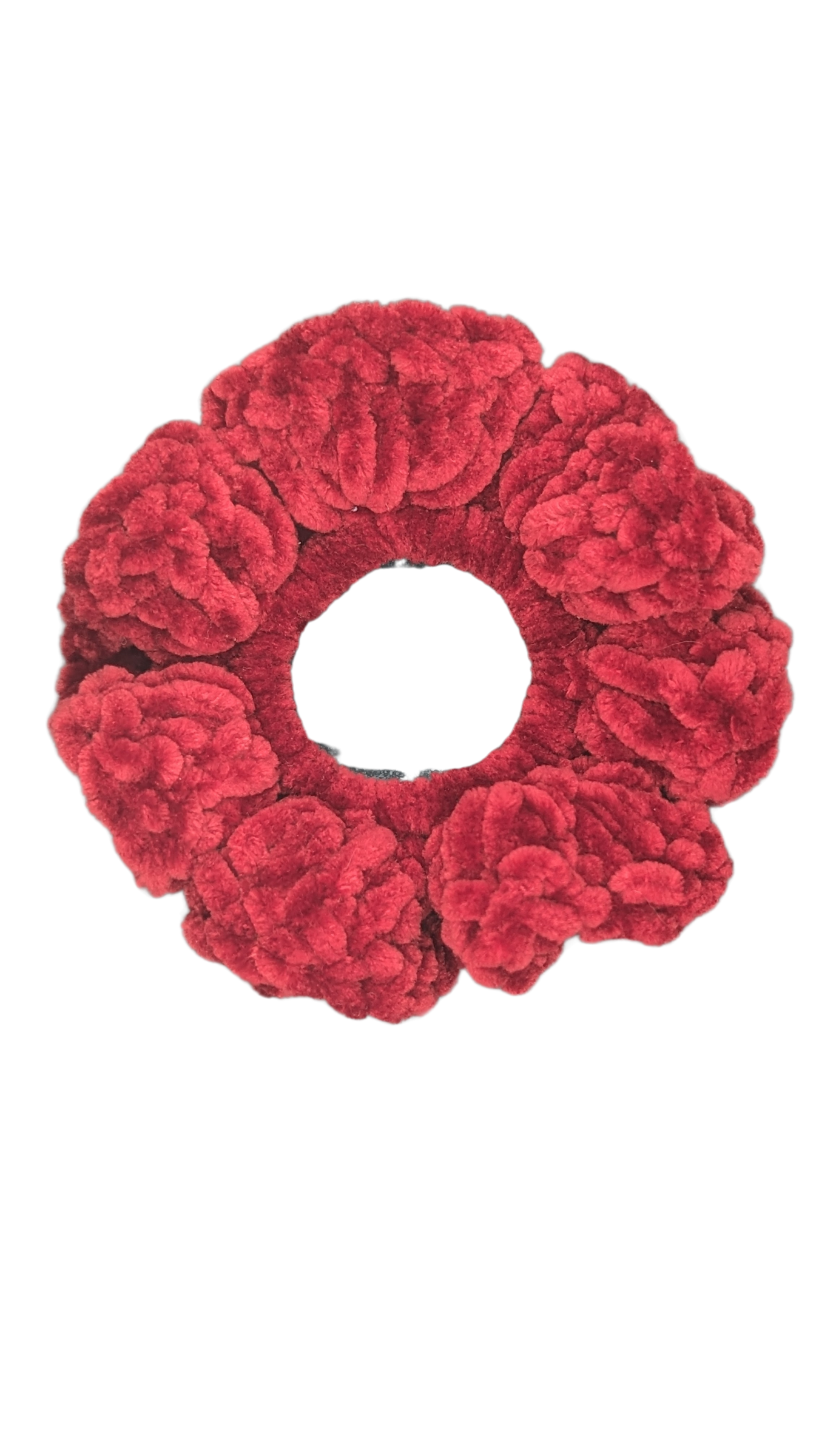 Jumbo Crochet Chenille Scrunchie - Bordeaux