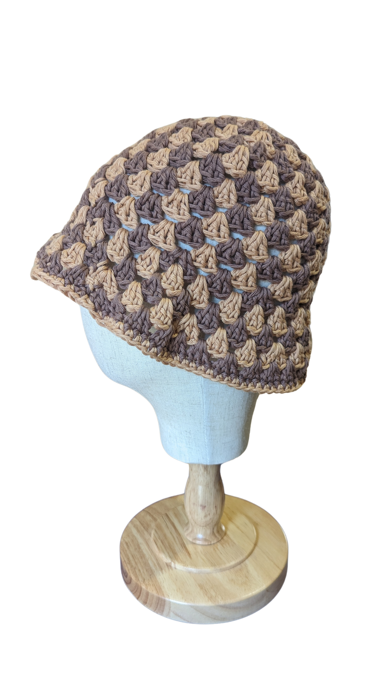 Crochet Bucket Hat - Nougat and Cappuccino