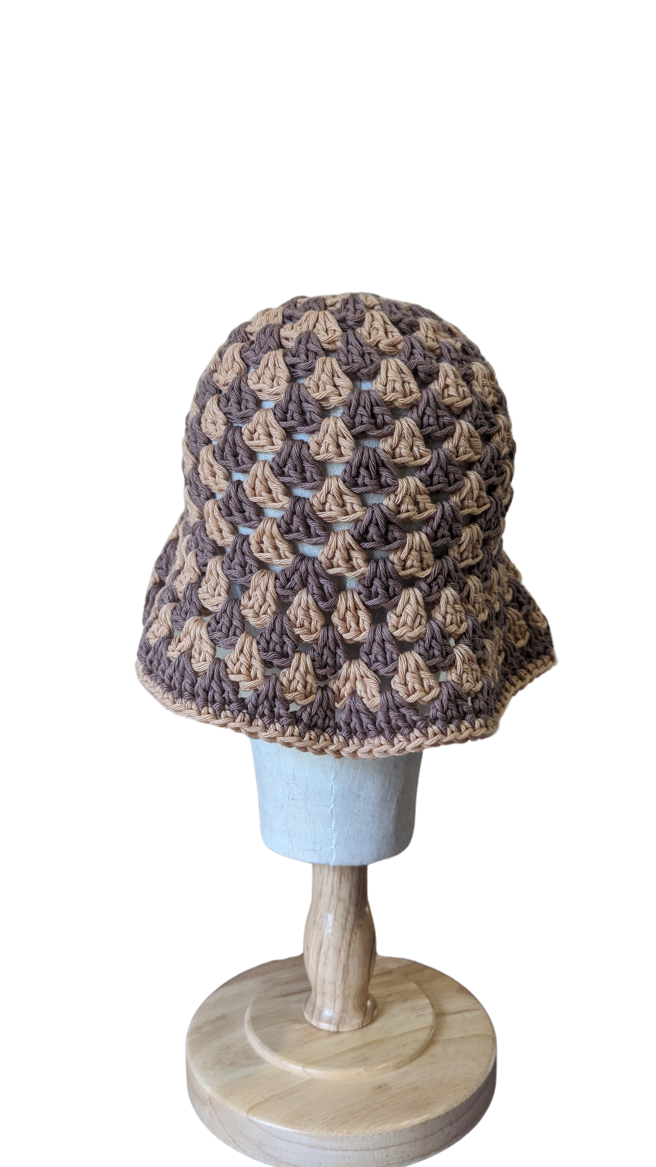 Crochet Bucket Hat - Nougat and Cappuccino