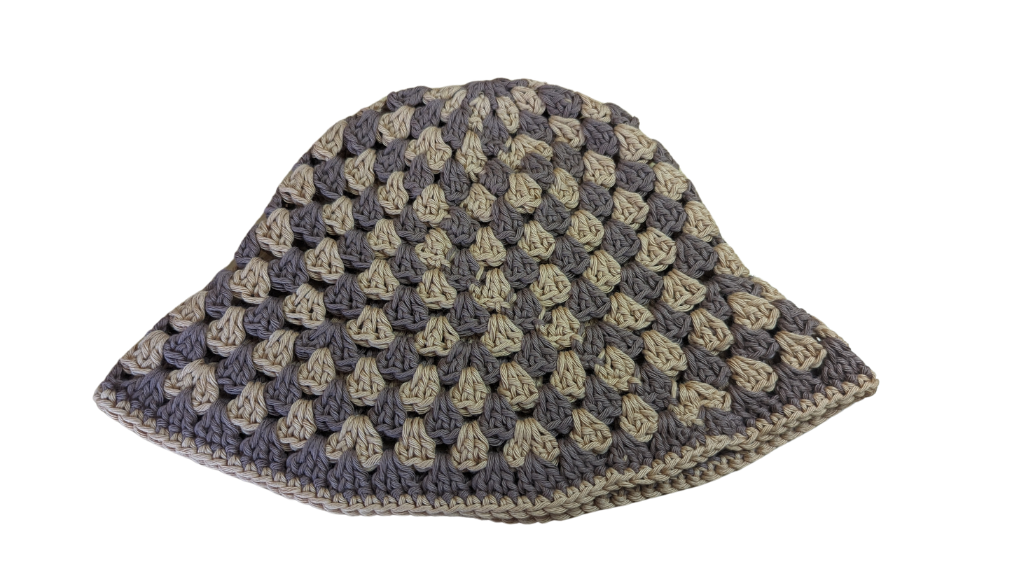 Crochet Bucket Hat - Nougat and Cappuccino