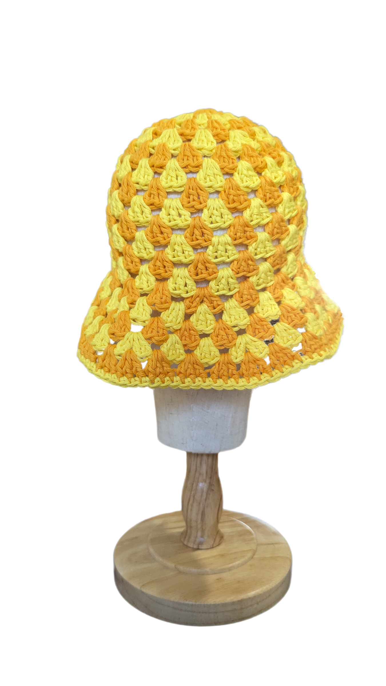 Crochet Bucket Hat - Lemon and Dark Yellow