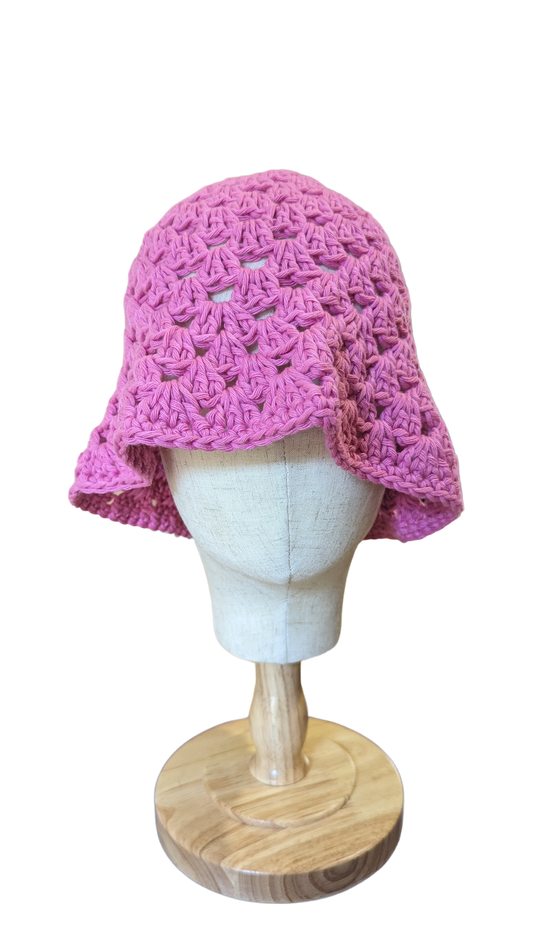 Crochet Bucket Hat - Pink
