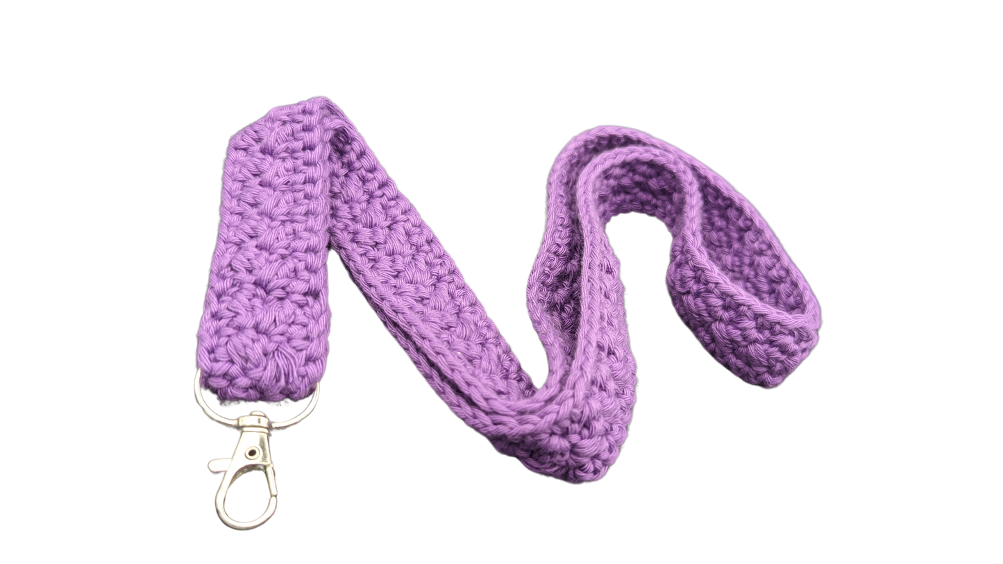 Crochet Neck Lanyard - Dark Purple
