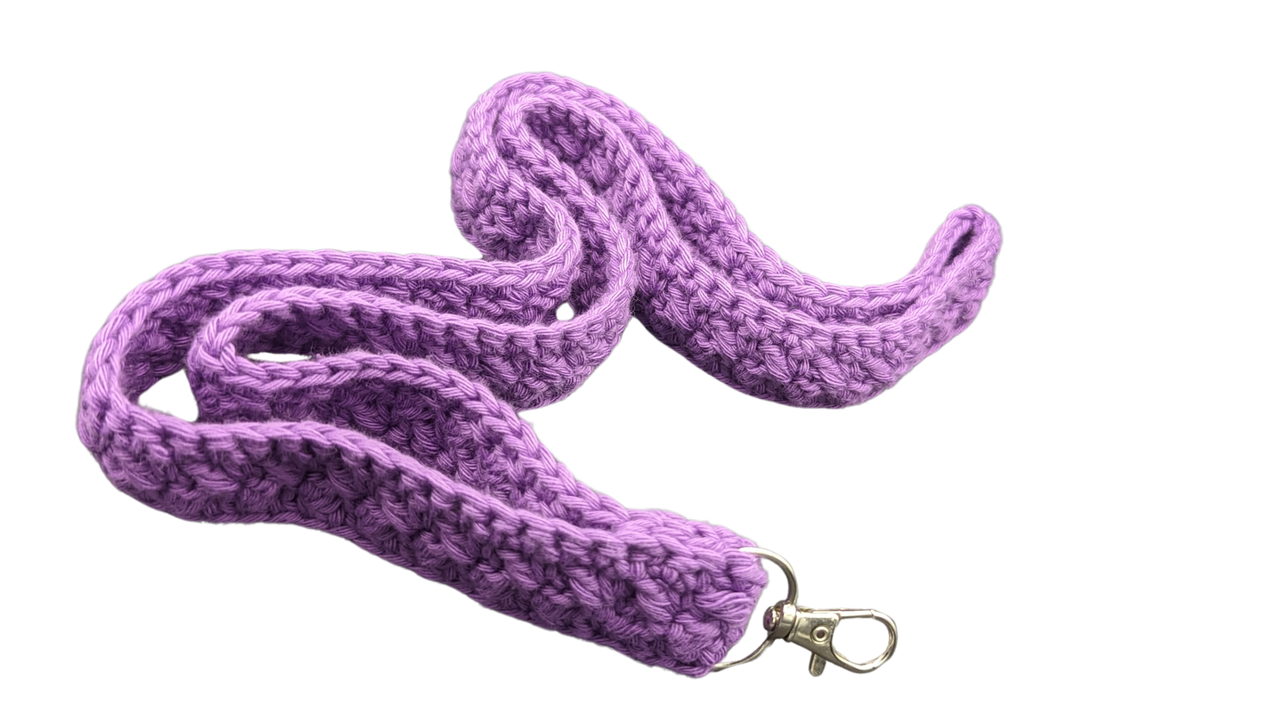 Crochet Neck Lanyard - Dark Purple