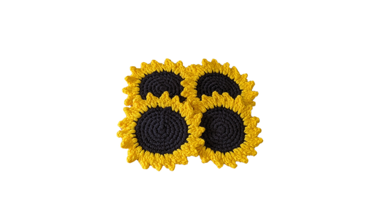Crochet Sunflower Coasters (Four Pack)