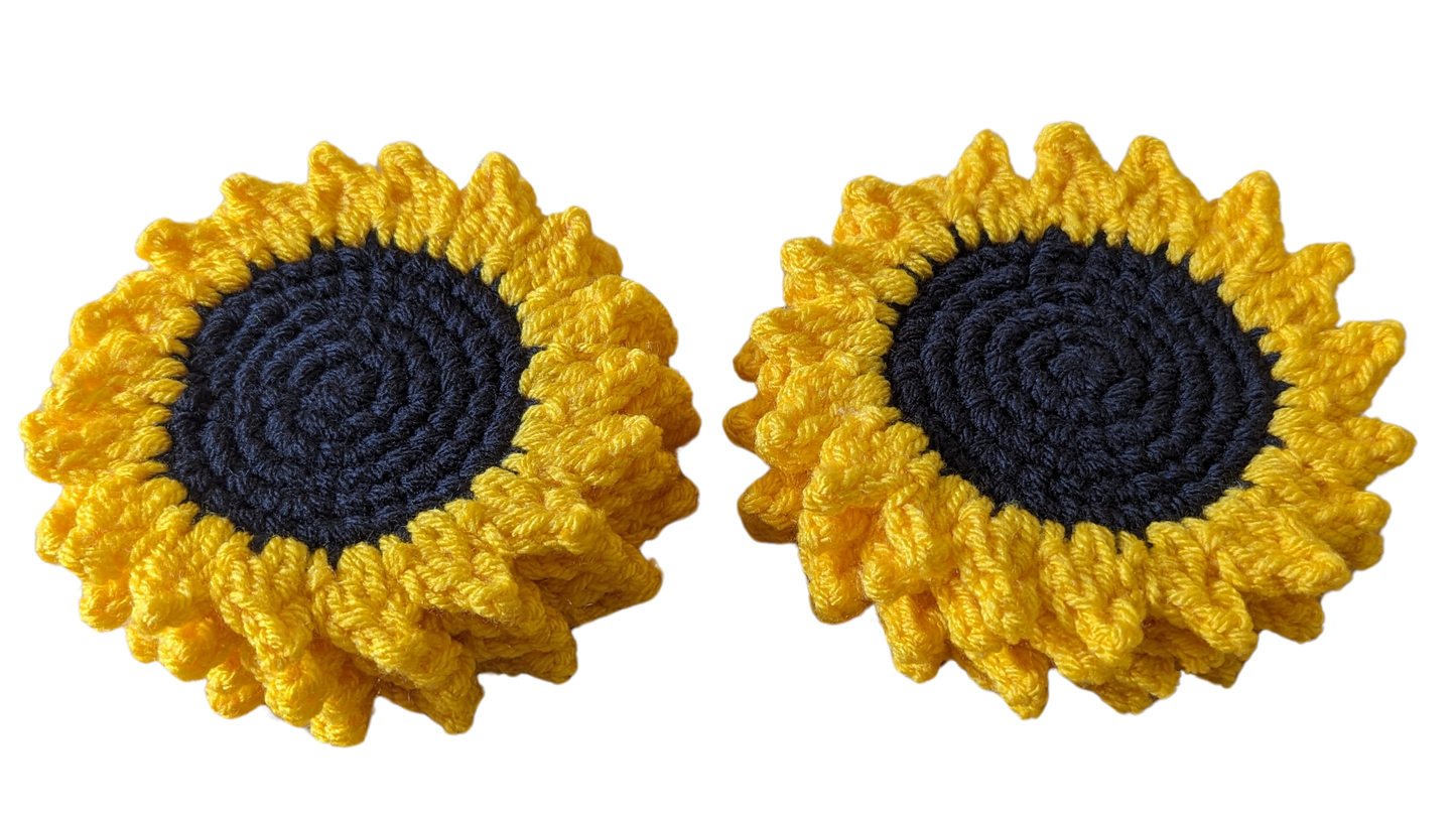 Crochet Sunflower Coasters (Four Pack)