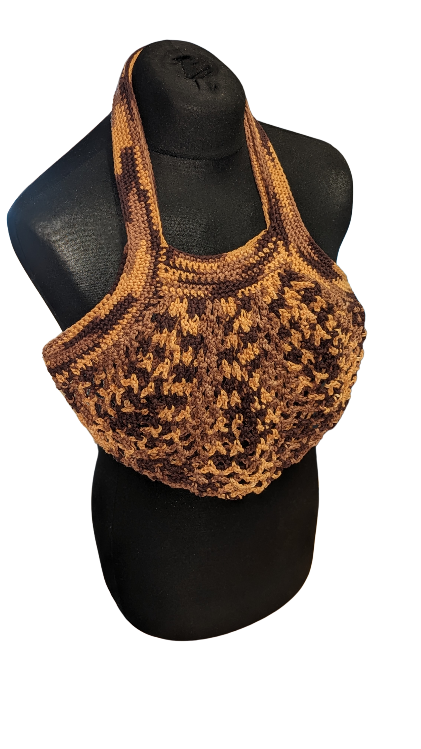 Crochet Mesh Market Bag - Latte Macchiato