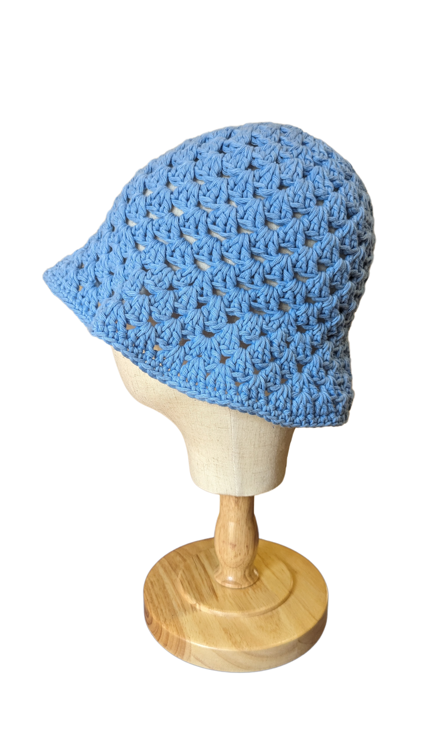 Crochet Bucket Hat - Light Blue