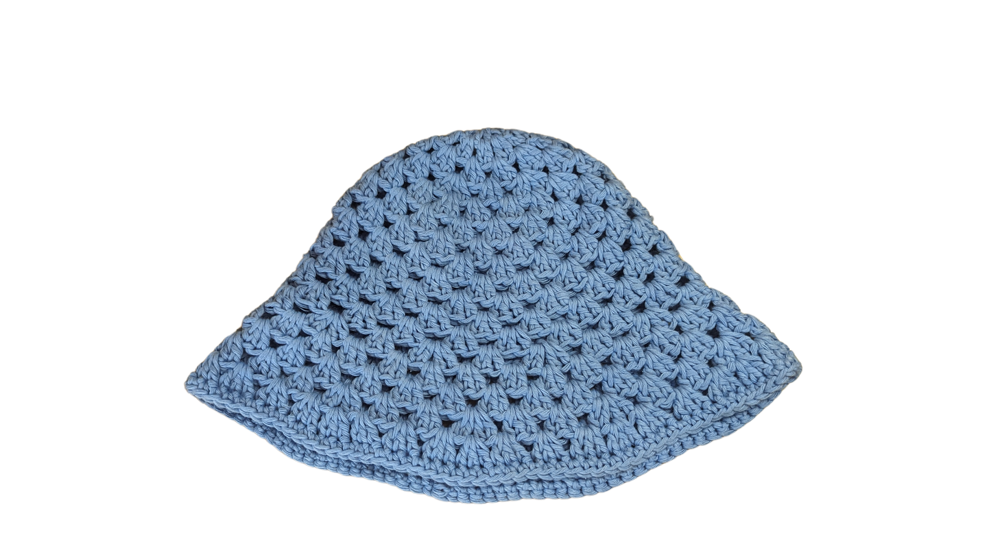 Crochet Bucket Hat - Light Blue