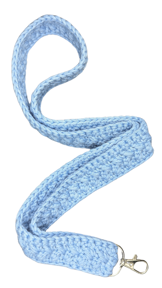 Crochet Neck Lanyard - Light Blue