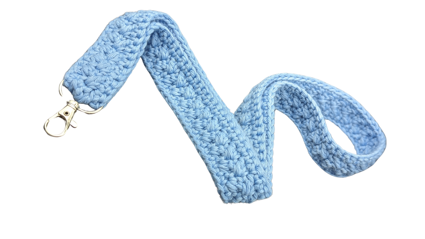 Crochet Neck Lanyard - Light Blue