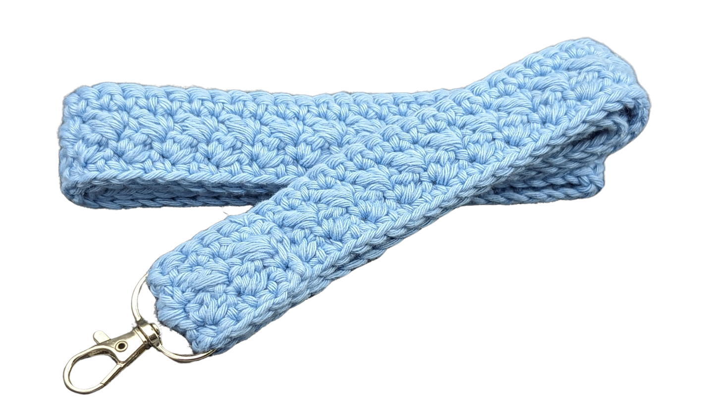 Crochet Neck Lanyard - Light Blue