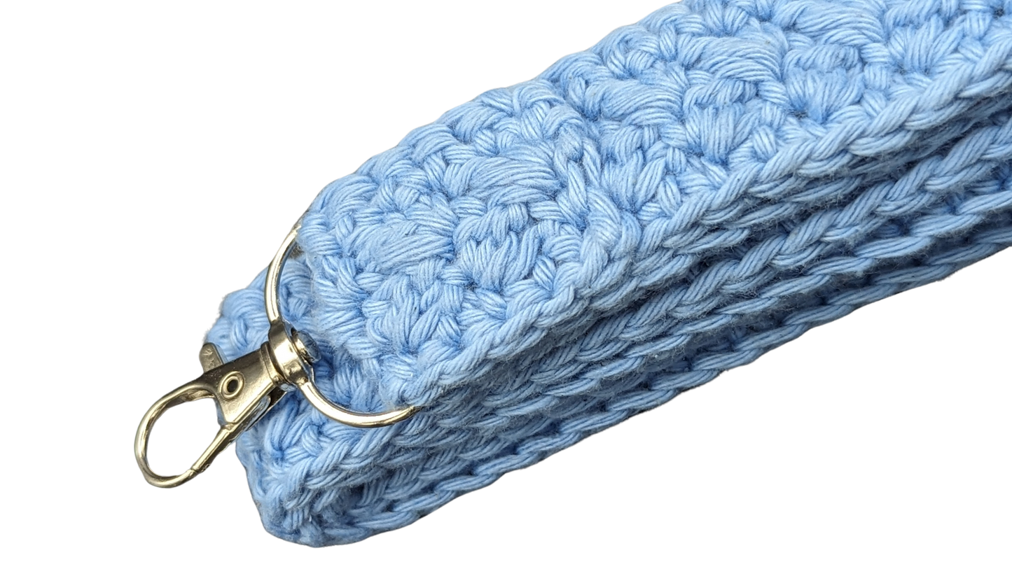 Crochet Neck Lanyard - Light Blue
