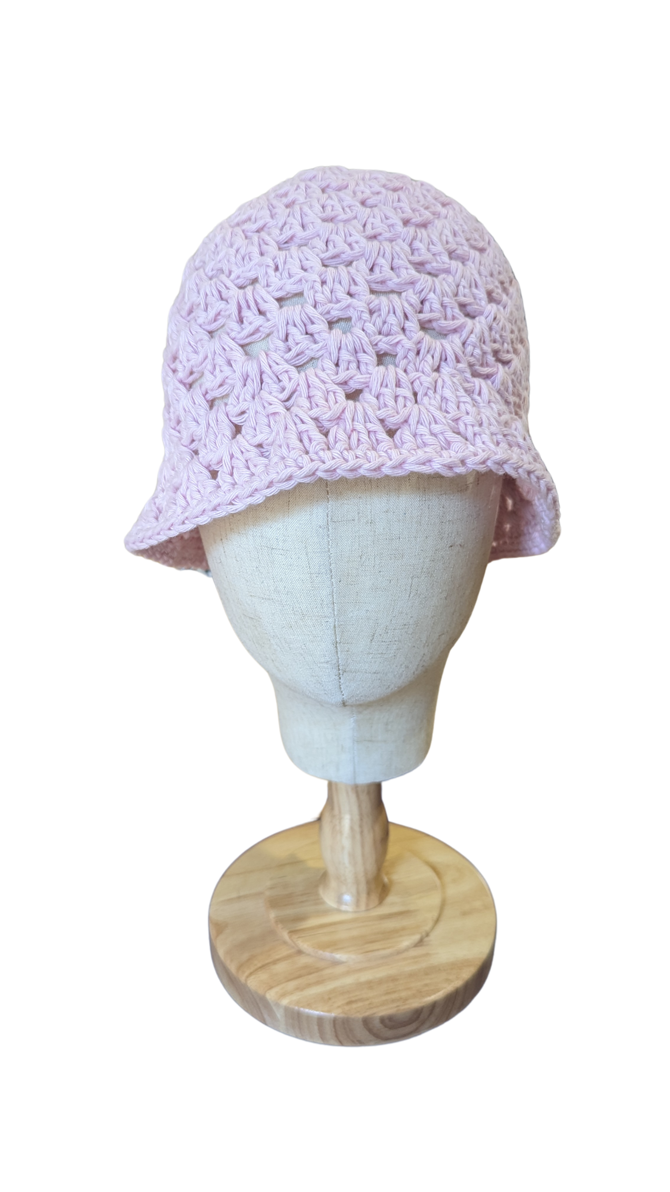 Crochet Bucket Hat - Light Pink