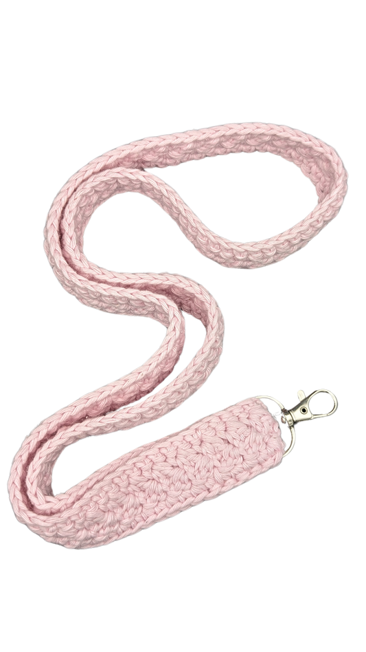 Crochet Neck Lanyard - Light Pink