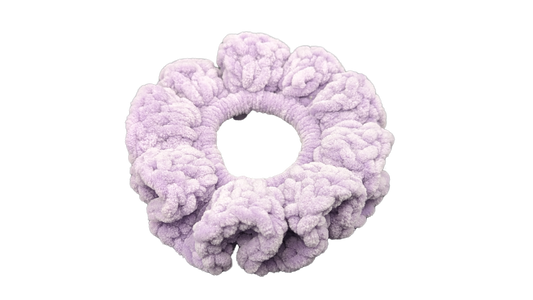 Jumbo Crochet Chenille Scrunchie - Lilac