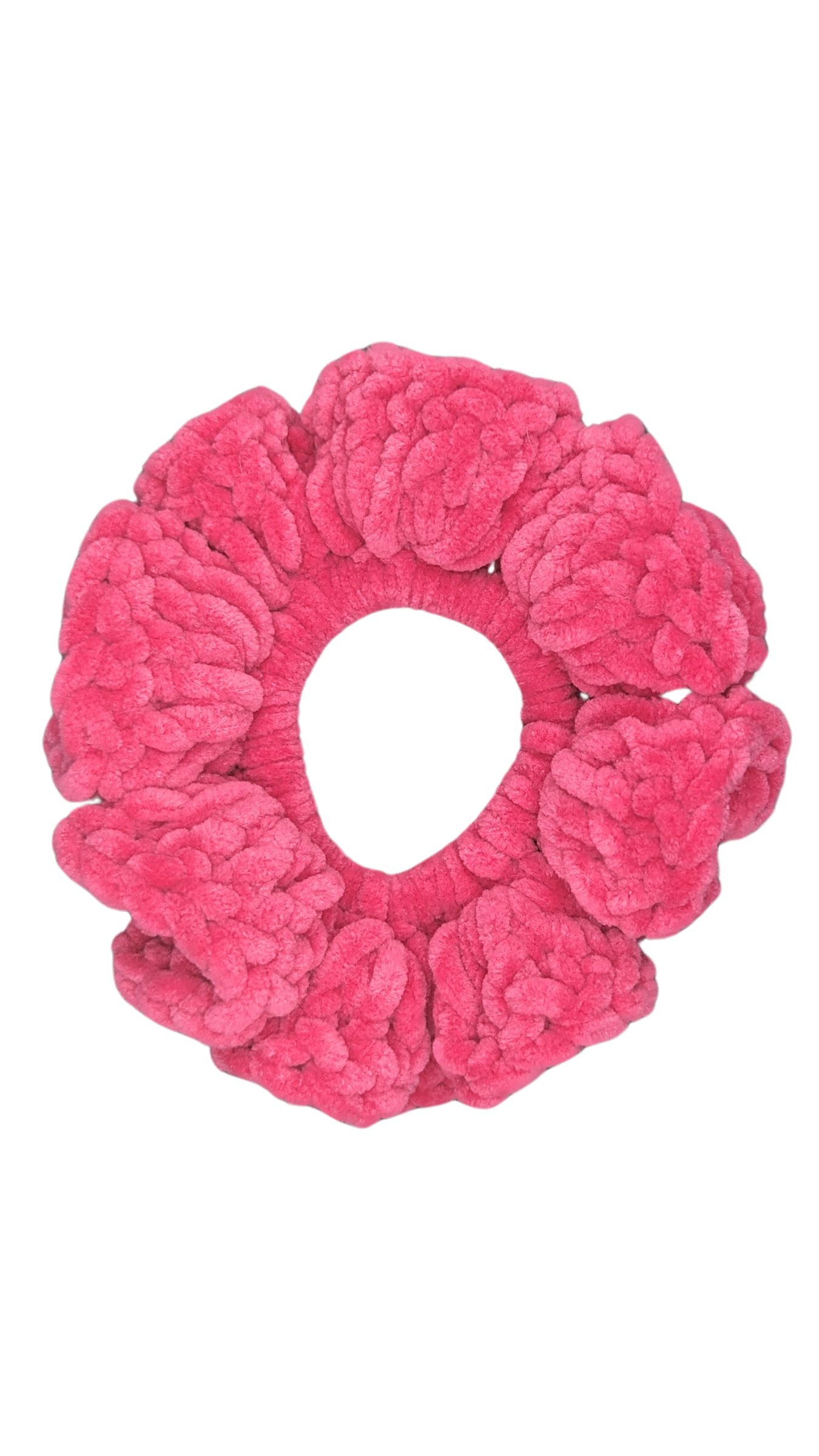 Jumbo Crochet Chenille Scrunchie - Pink