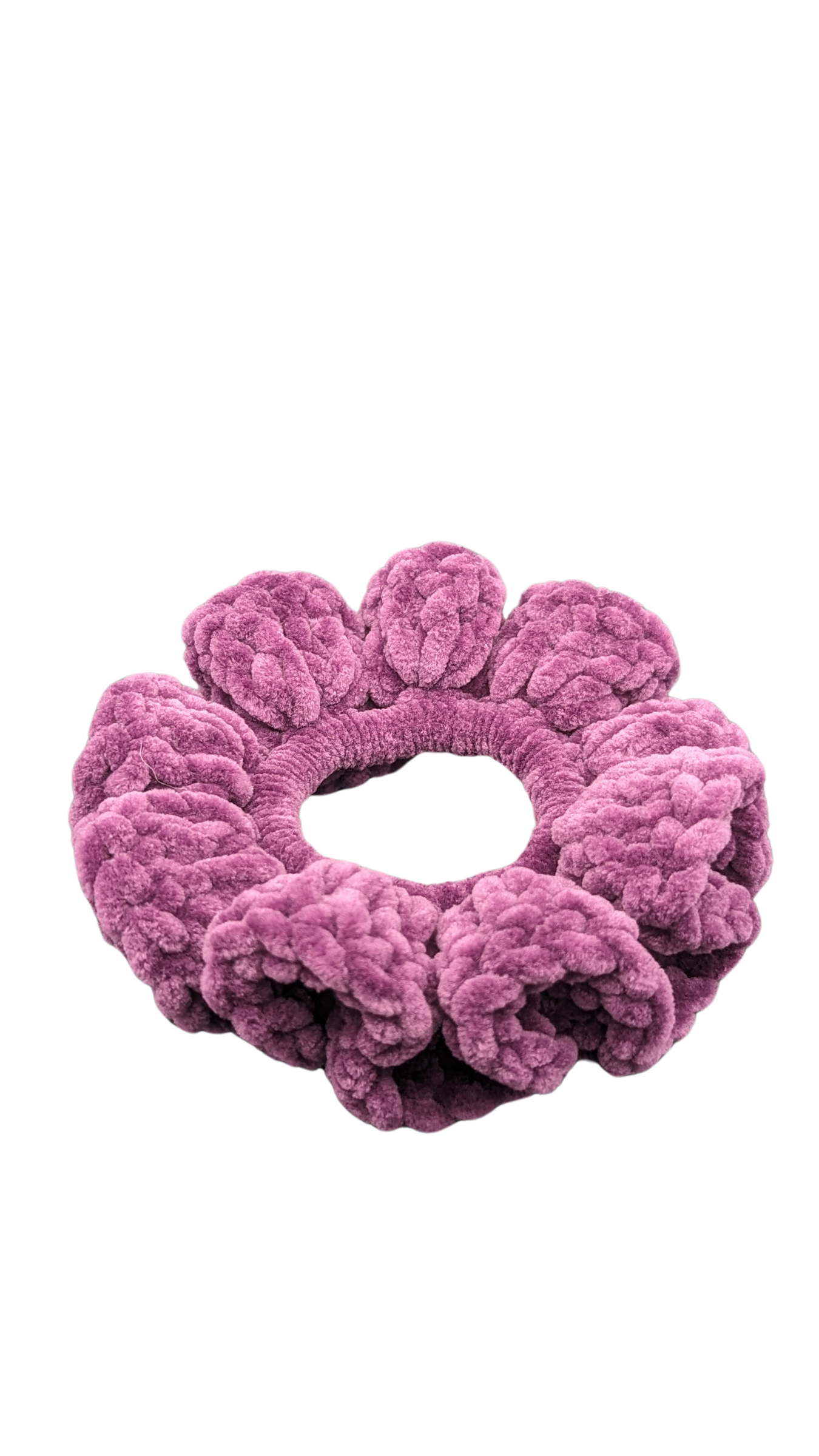 Jumbo Crochet Chenille Scrunchie - Plum